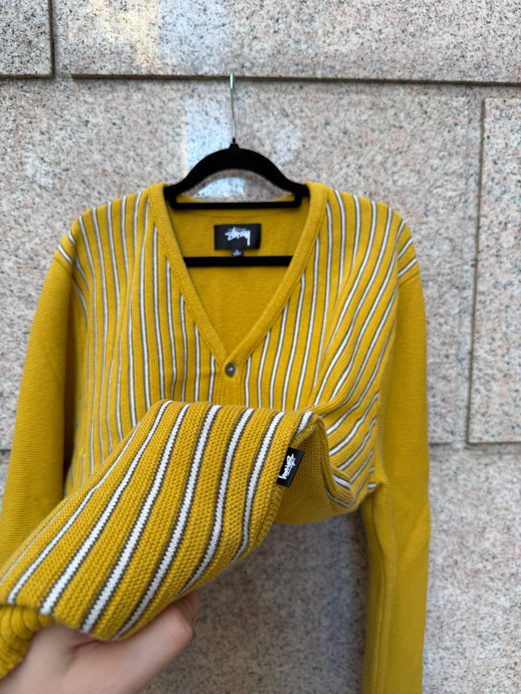 Stussy Cardigan Yellow Ochre - L (USED)