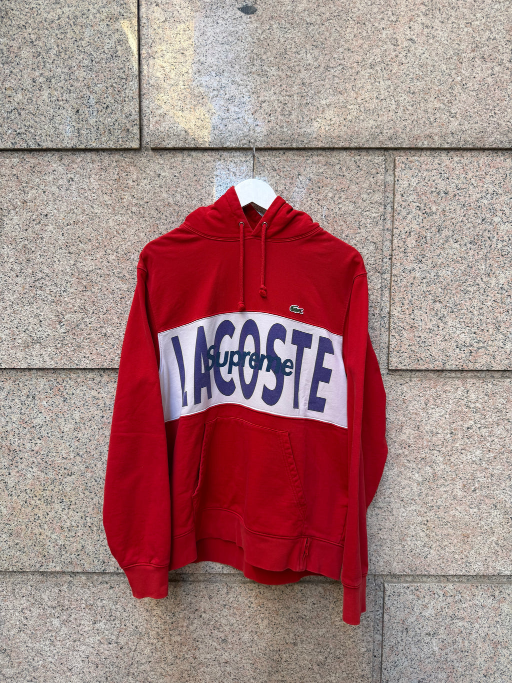 Supreme X Lacoste Hoodie Red  - M (USED)