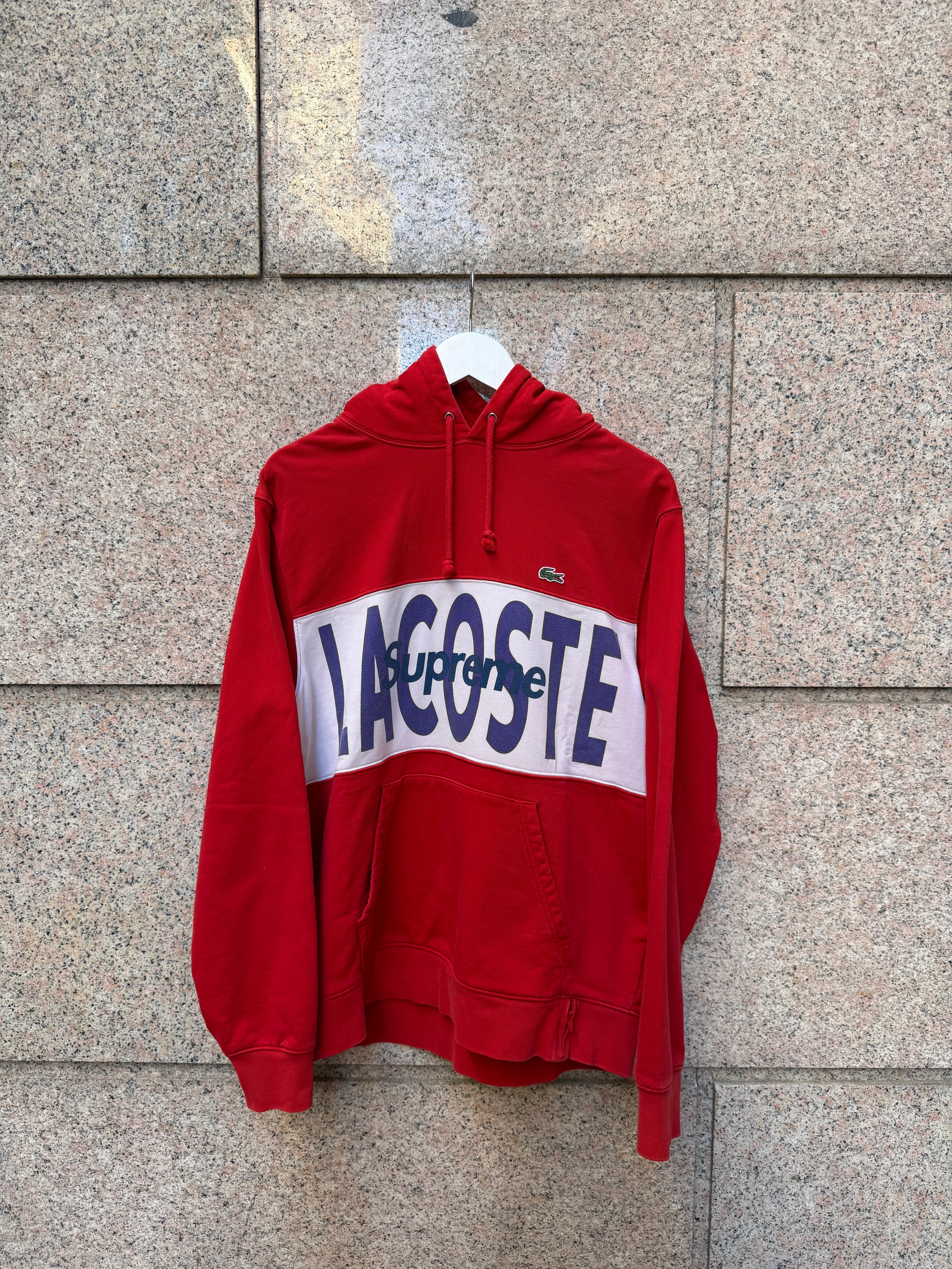 Supreme X Lacoste Hoodie Red  - M (USED)
