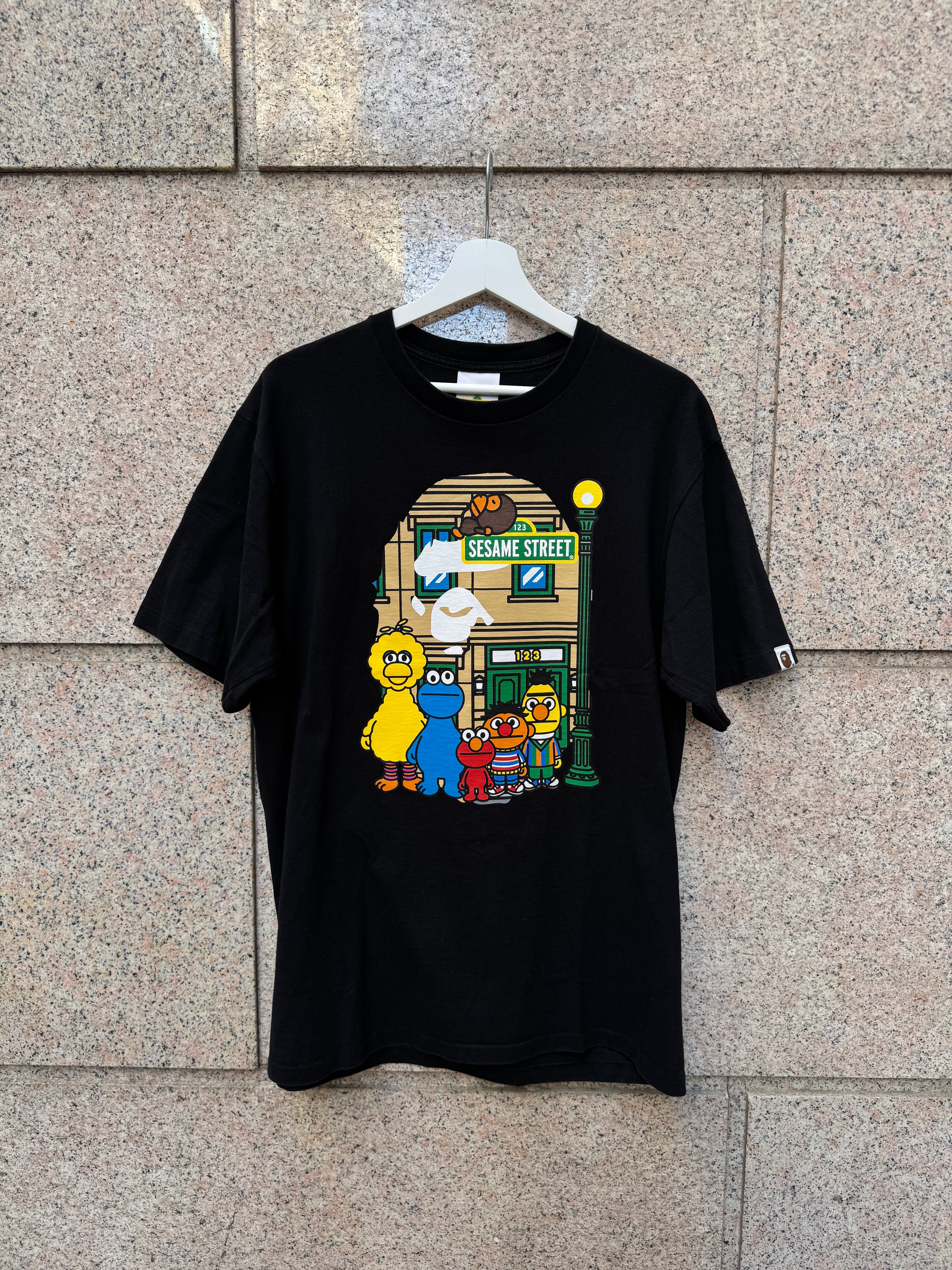 A Bathing Ape Bape X Sesame Street Black Tee - XL (USED)
