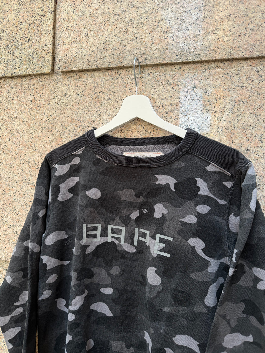 A Bathing Ape Bape Camo Grey Crewneck - S (USED)