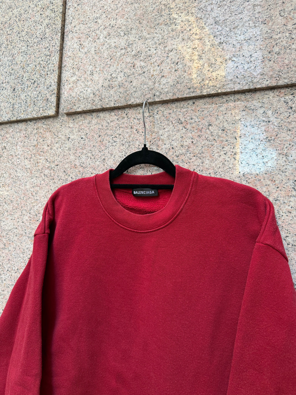 Balenciaga Crewneck Red Black Logo Back - S (USED)