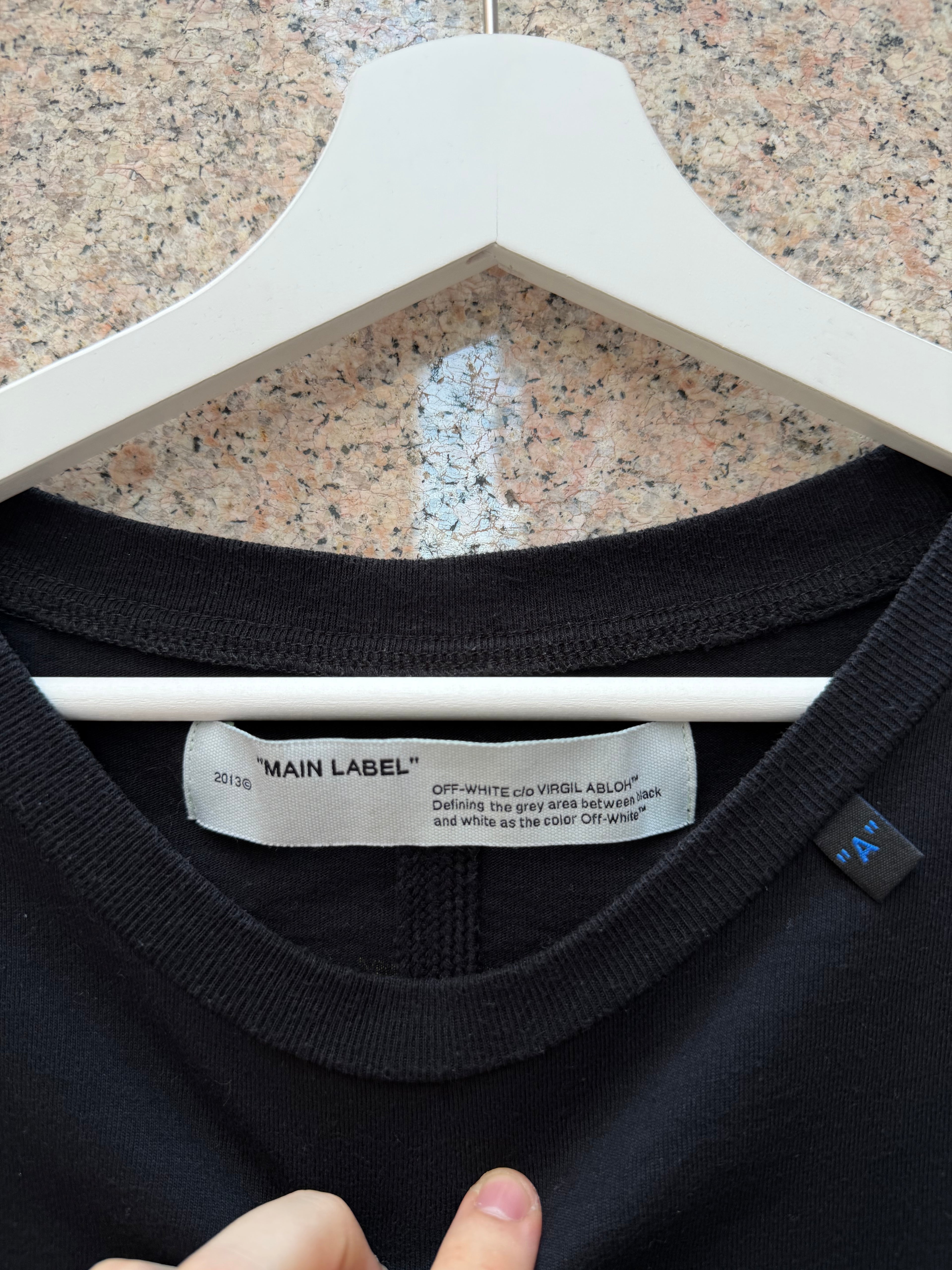 Off-White Virgil Abloh Black/Yellow Brushstroke Tee - XXL (USED)