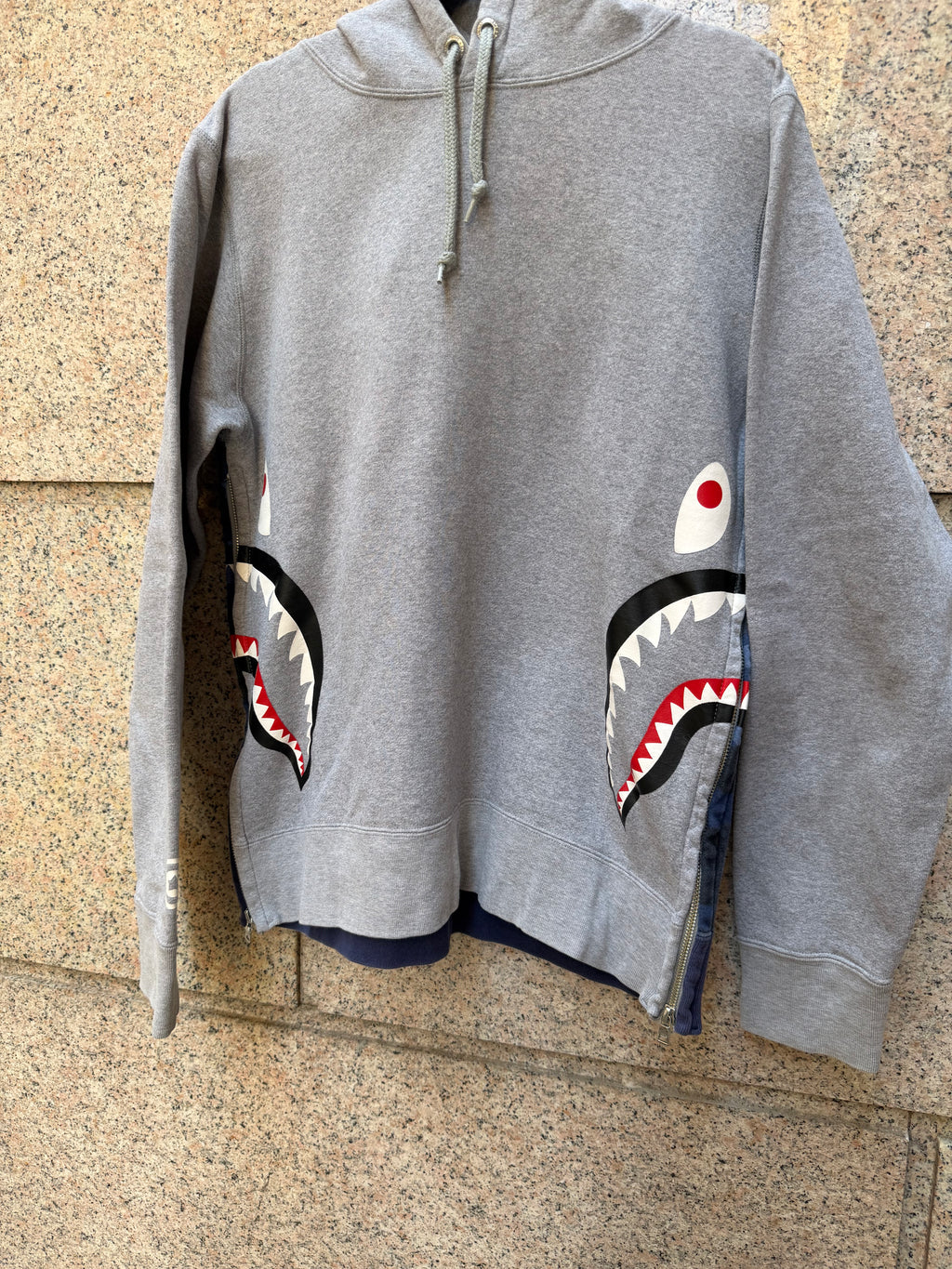 A Bathing Ape Bape Camo Hoodie Blue Grey Shark - M (USED)