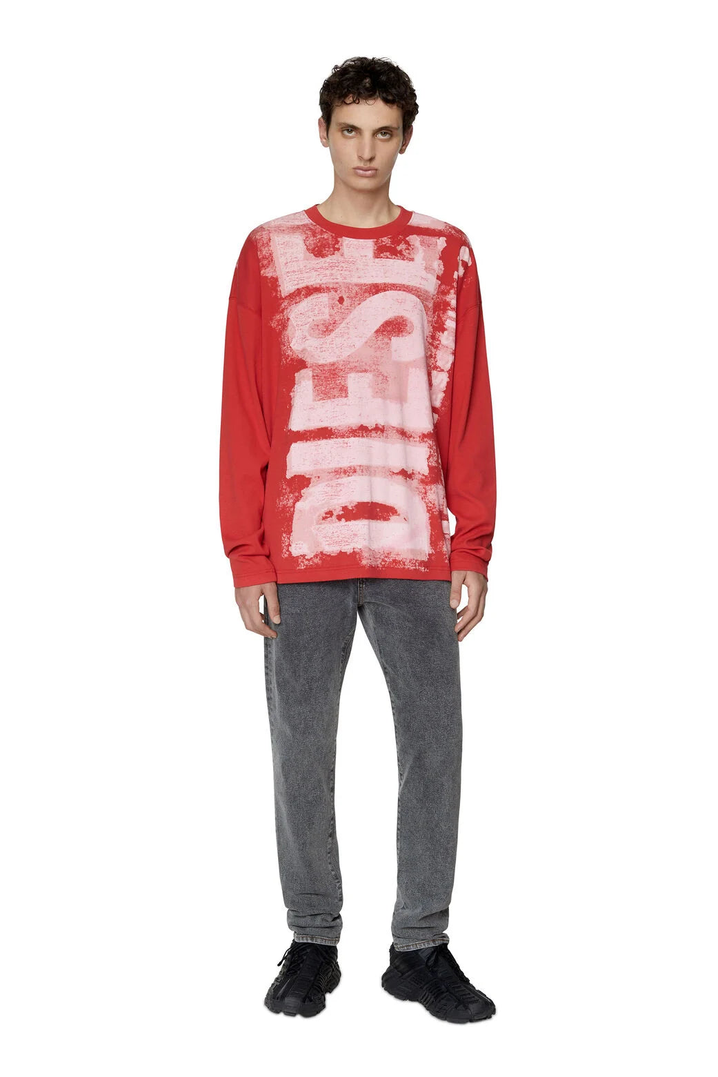 DIesel Long-sleeve T-shirt with smudged logo