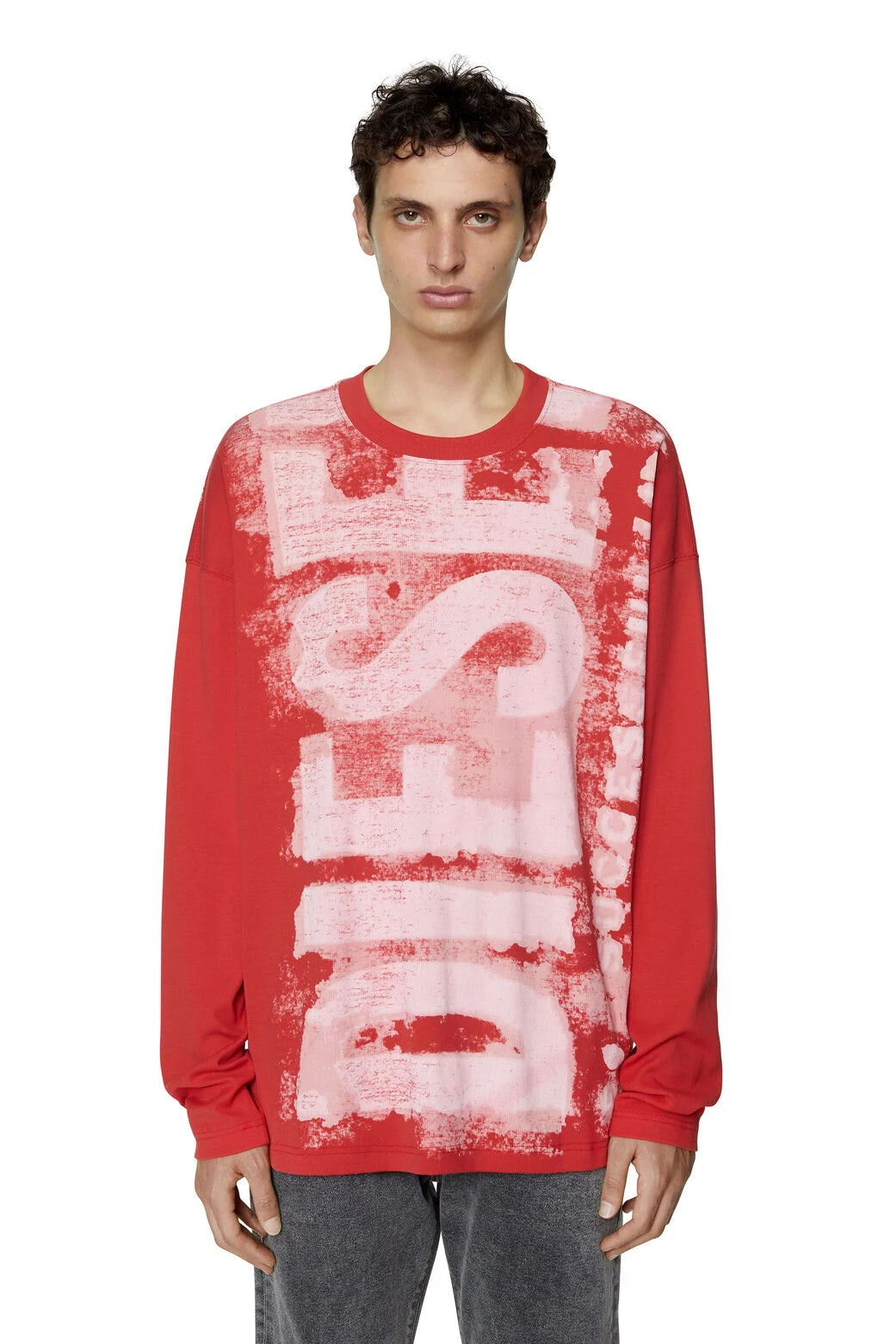 DIesel Long-sleeve T-shirt with smudged logo