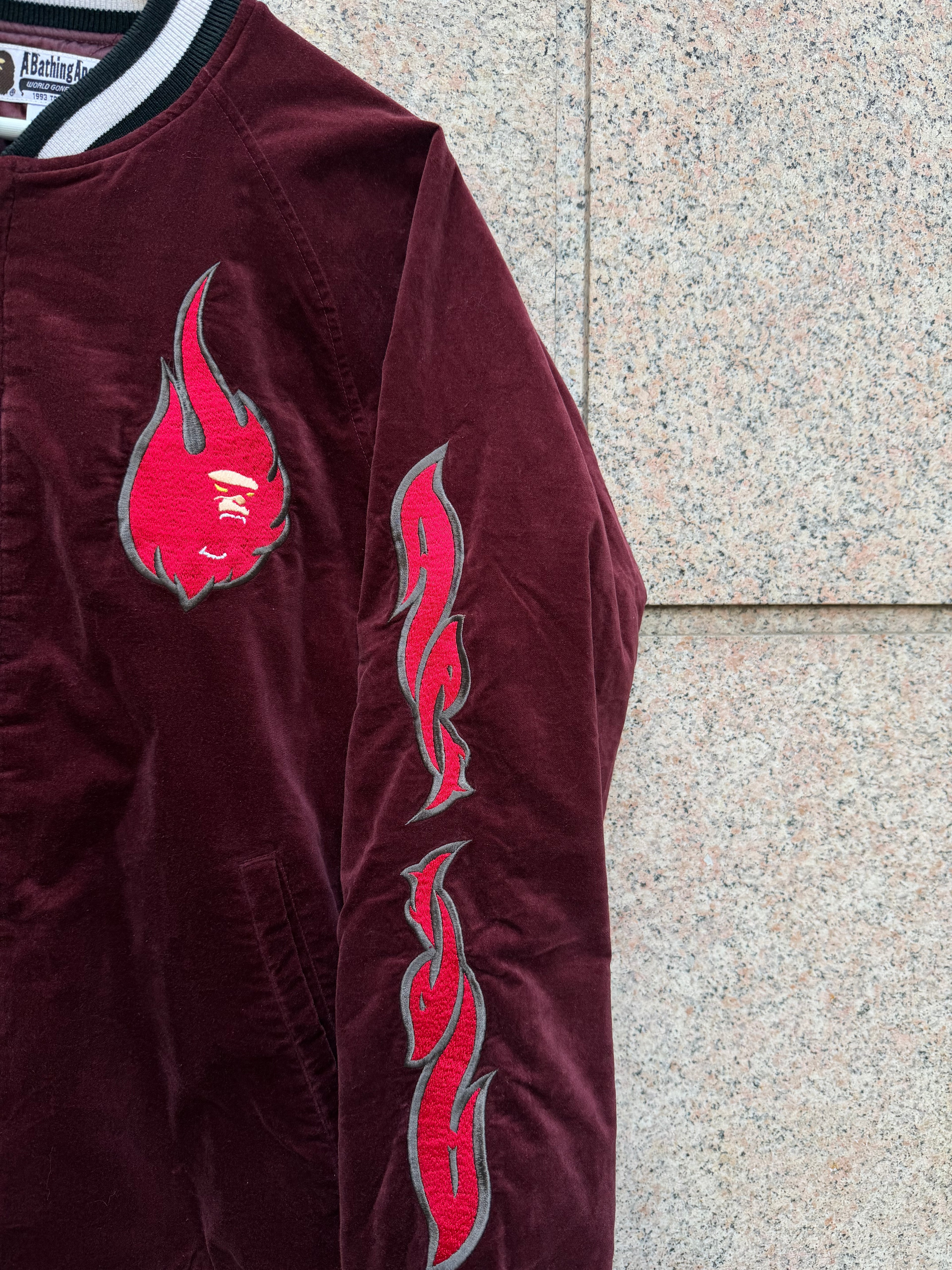 A Bathing Ape Bape Varsity Bomber Jacket - L (USED)