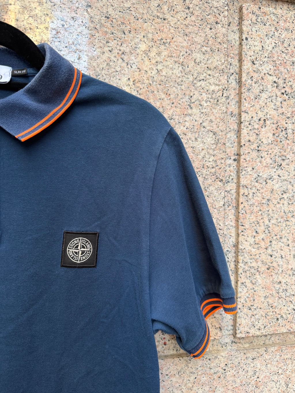 Stone Island Navy Polo Slim Fit - L Fit S/M (USED)