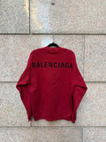 Balenciaga Crewneck Red Black Logo Back - S (USED)