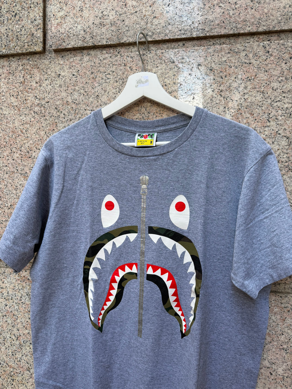 A Bathing Ape Bape Tee Shark Grey Camo - M (USED)
