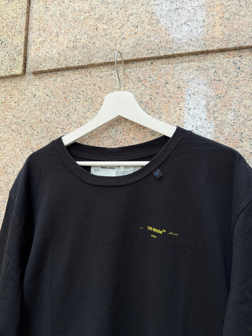 Off-White Virgil Abloh Black/Yellow Brushstroke Tee - XXL (USED)