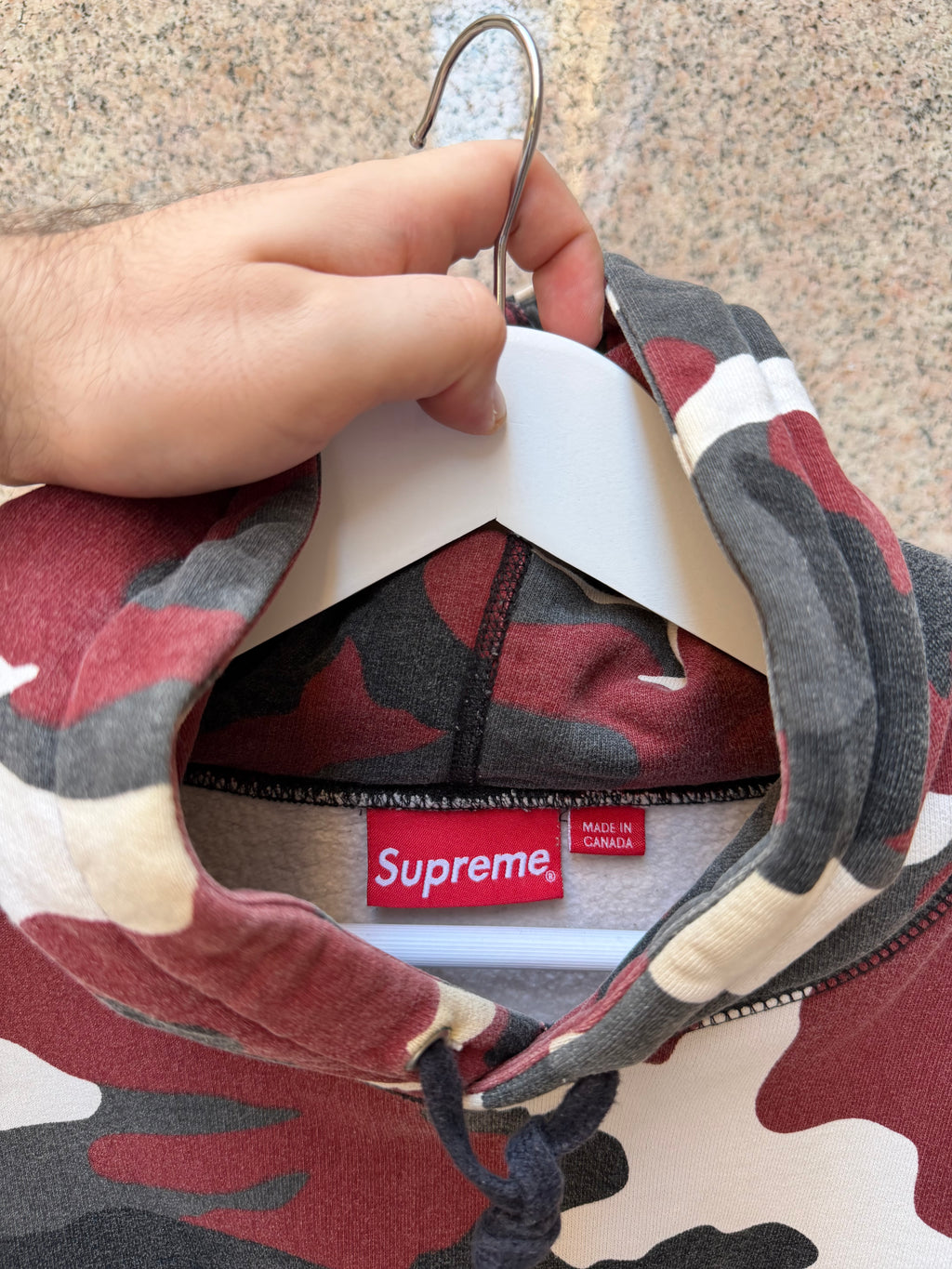 Supreme Hoodie Box Logo Camo Red FW13 - M (USED)