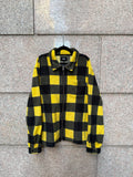 Stussy Jacket Pile Zip Yellow Check Green- L (USED)