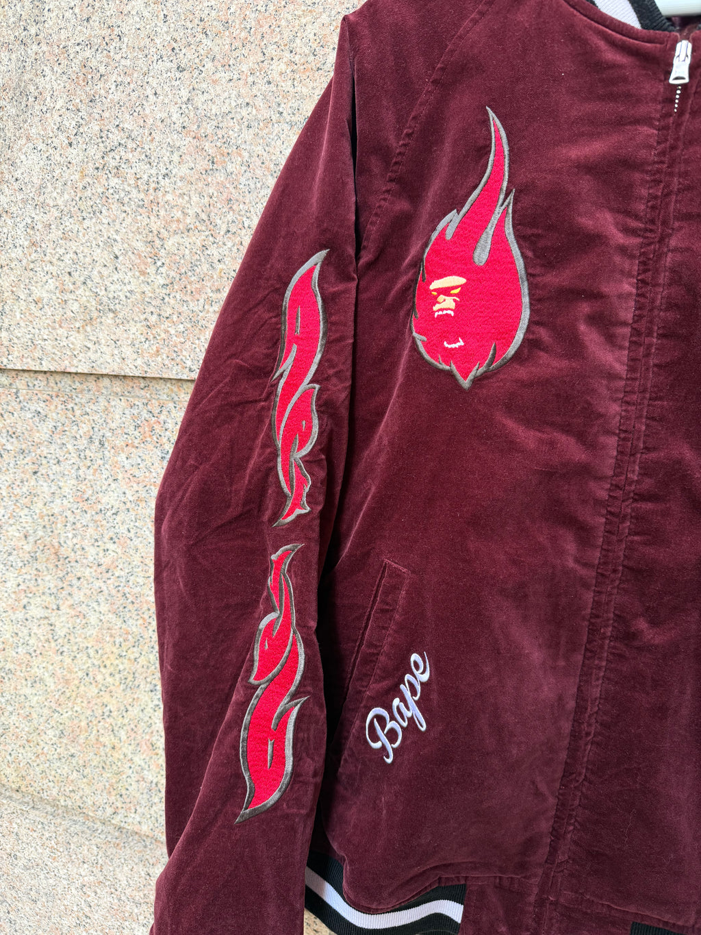A Bathing Ape Bape Varsity Bomber Jacket - L (USED)
