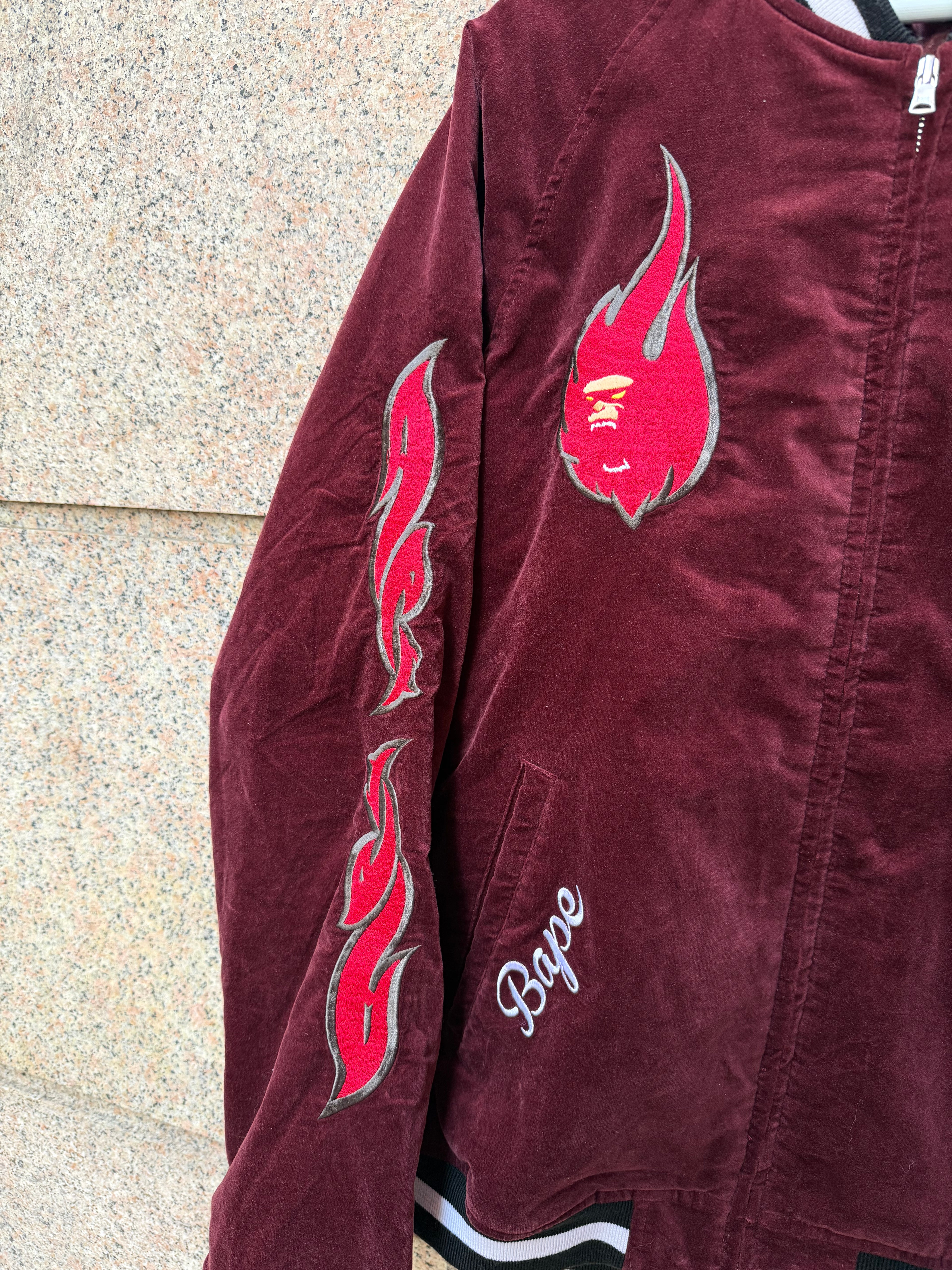A Bathing Ape Bape Varsity Bomber Jacket - L (USED)