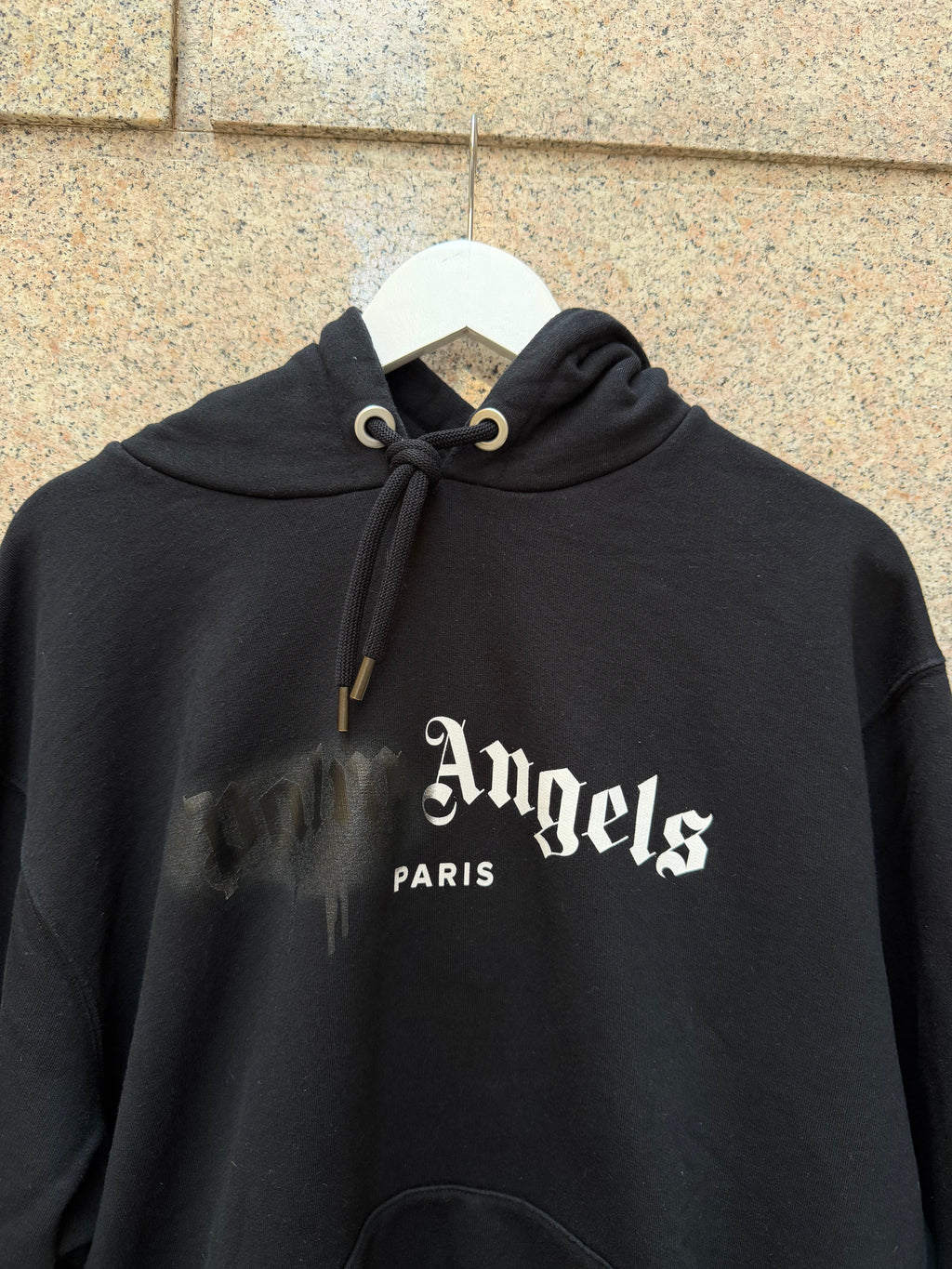 Palm Angels Hoodie Spray Logo Black Paris -  XL (USED)