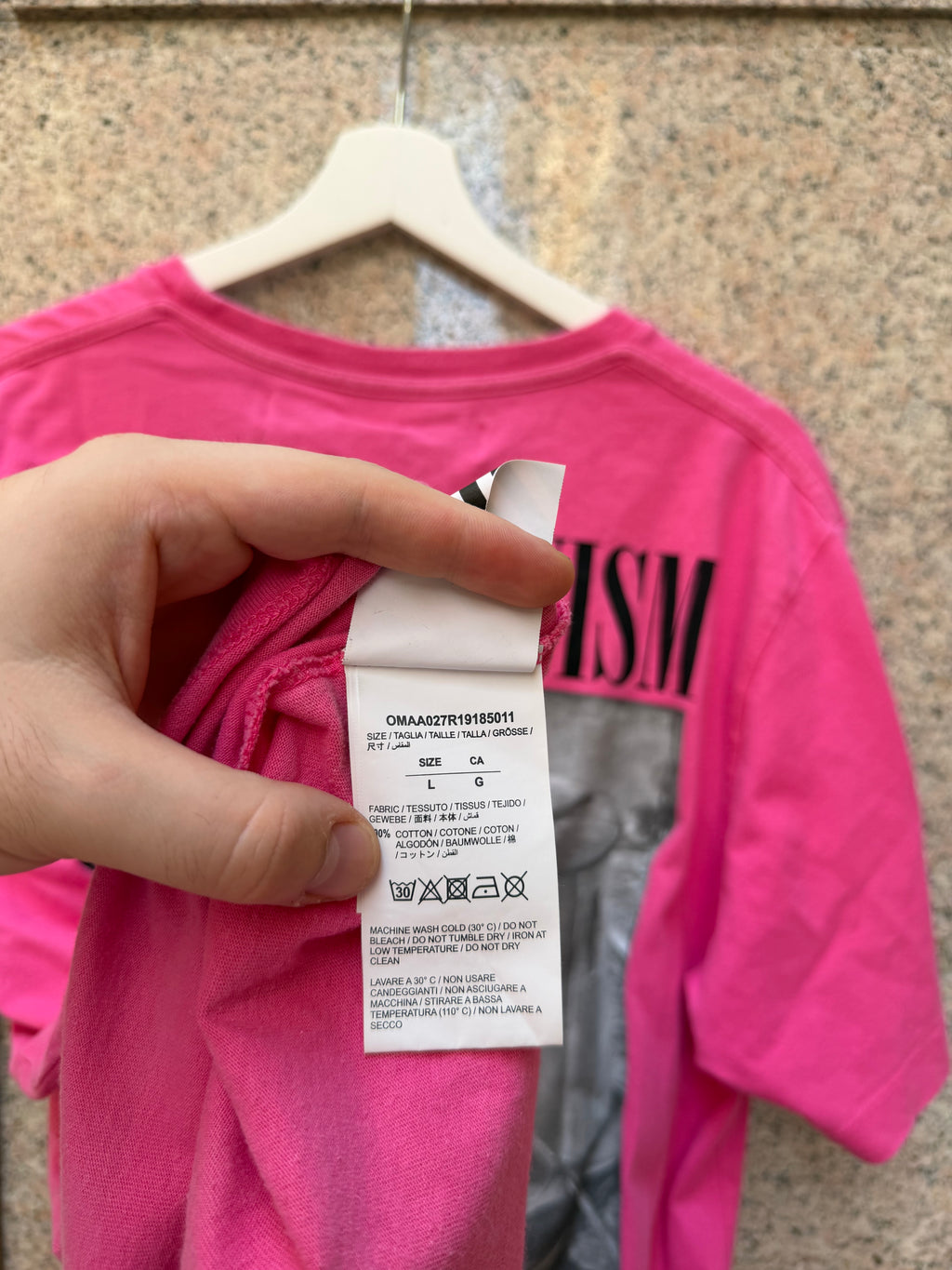 Off-White Impressionism Tee Pink FW18 - L (USED)