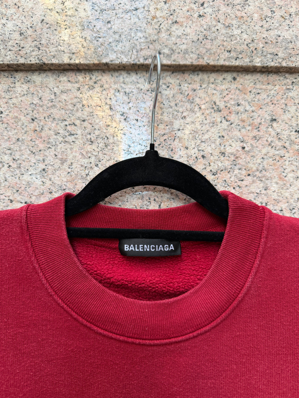 Balenciaga Crewneck Red Black Logo Back - S (USED)