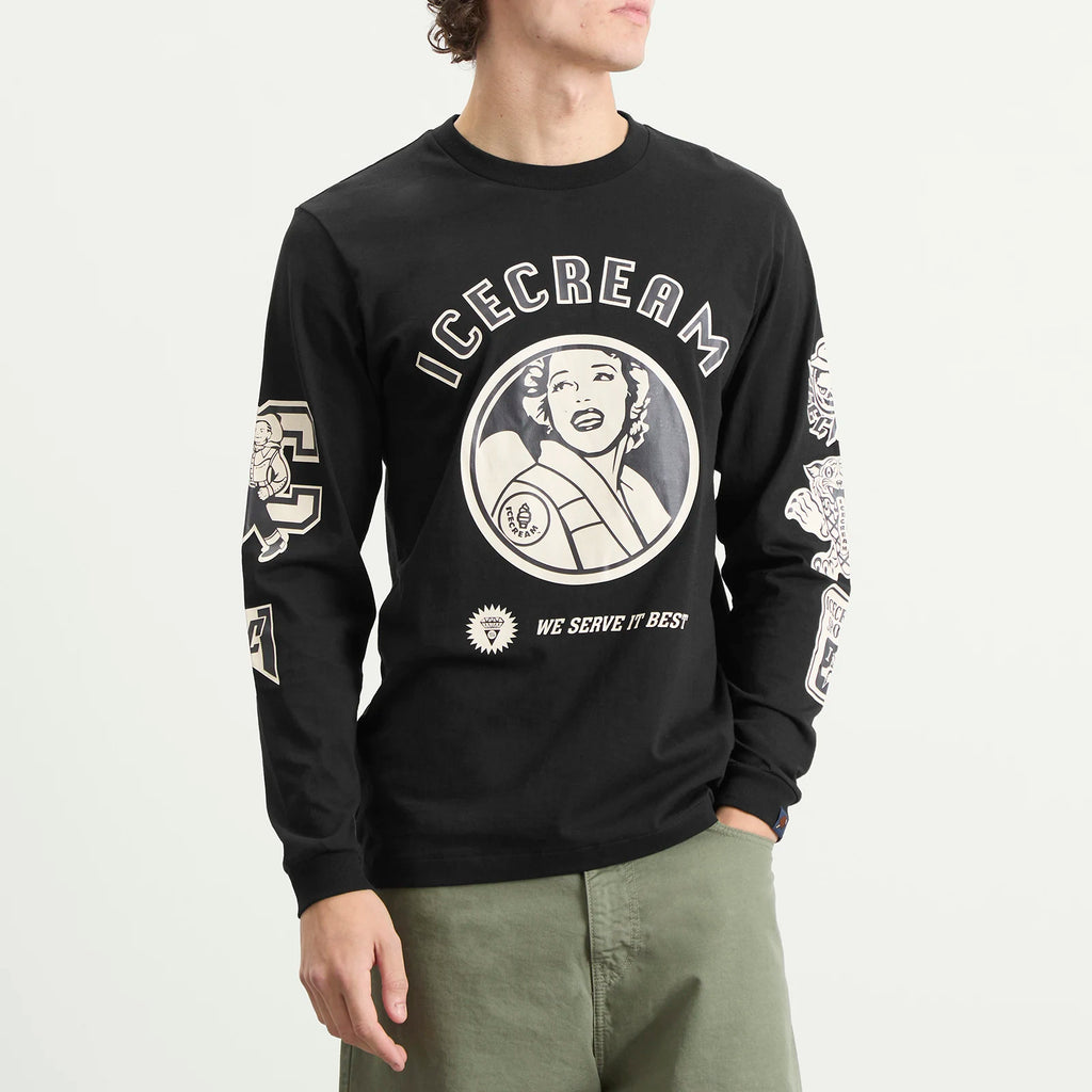 Icecream Multi Graphic Longsleeve T-Shirt Black
