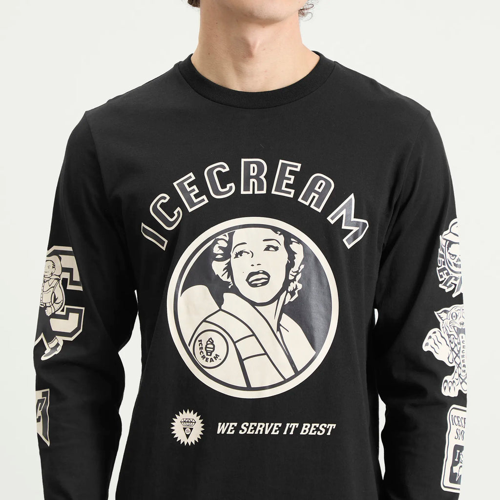 Icecream Multi Graphic Longsleeve T-Shirt Black