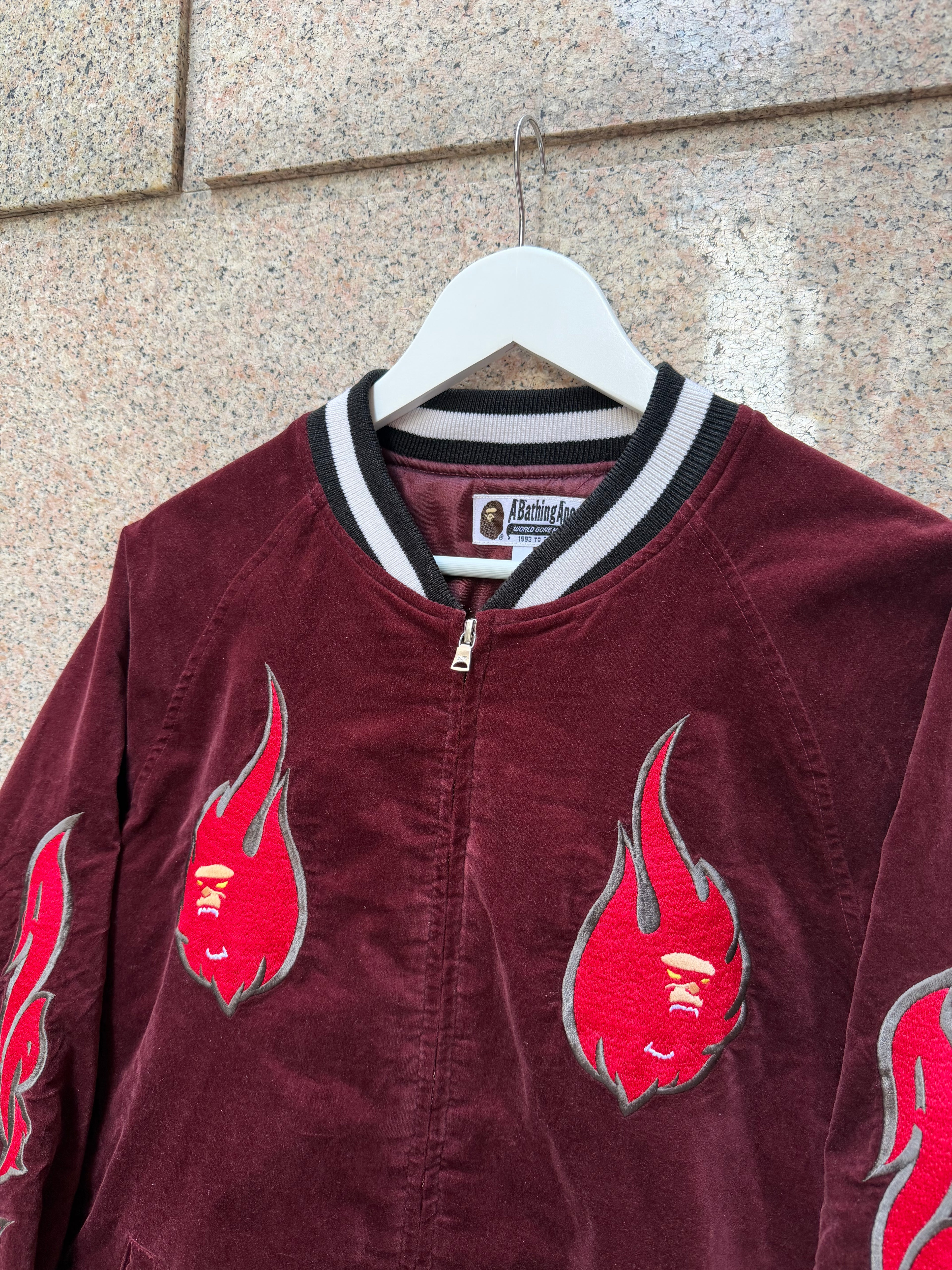 A Bathing Ape Bape Varsity Bomber Jacket - L (USED)