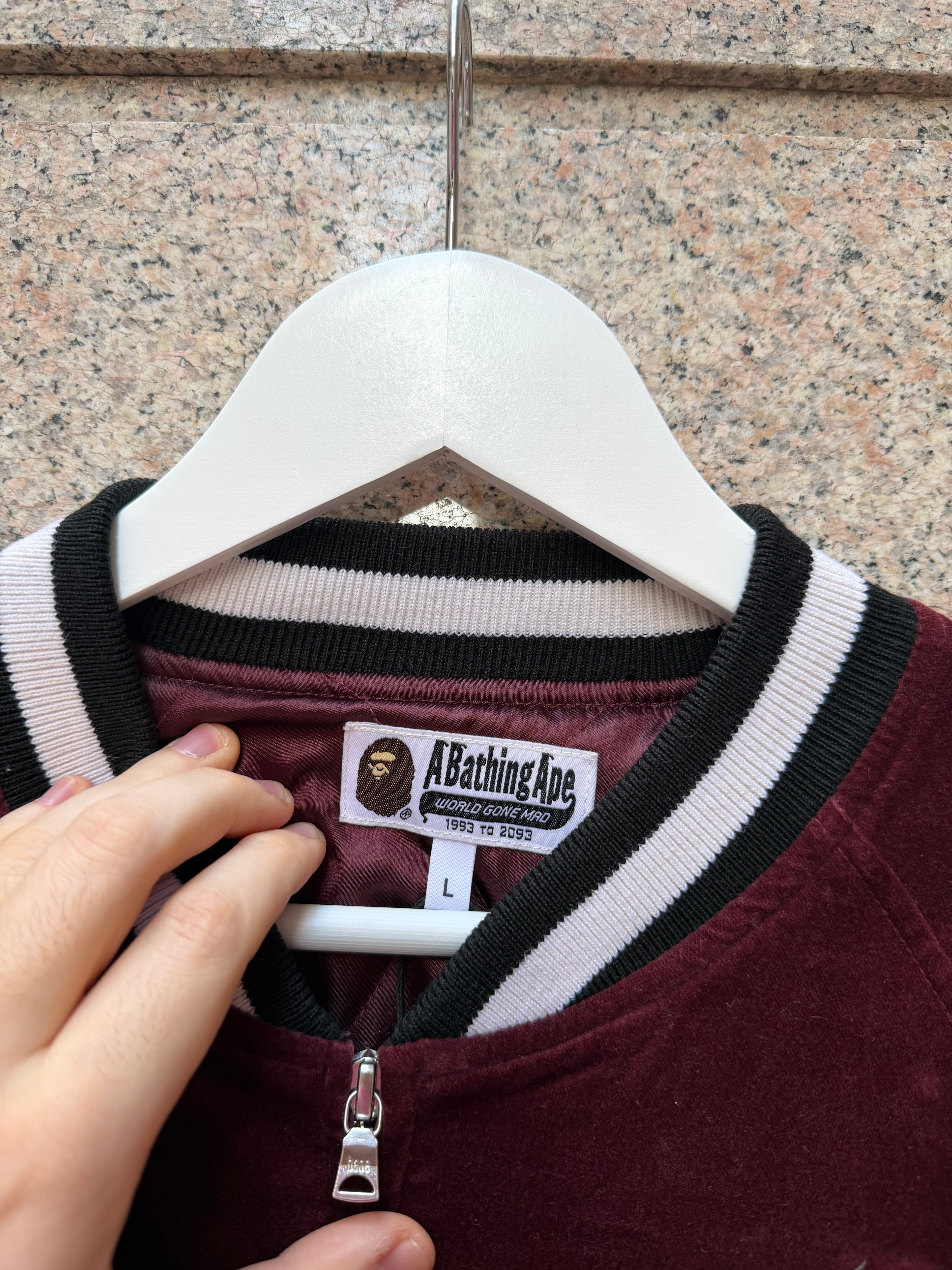 A Bathing Ape Bape Varsity Bomber Jacket - L (USED)