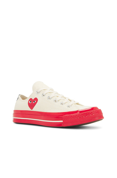 Converse Chuck Taylor All Star 70 Ox Comme des Garçons PLAY Egret White Red