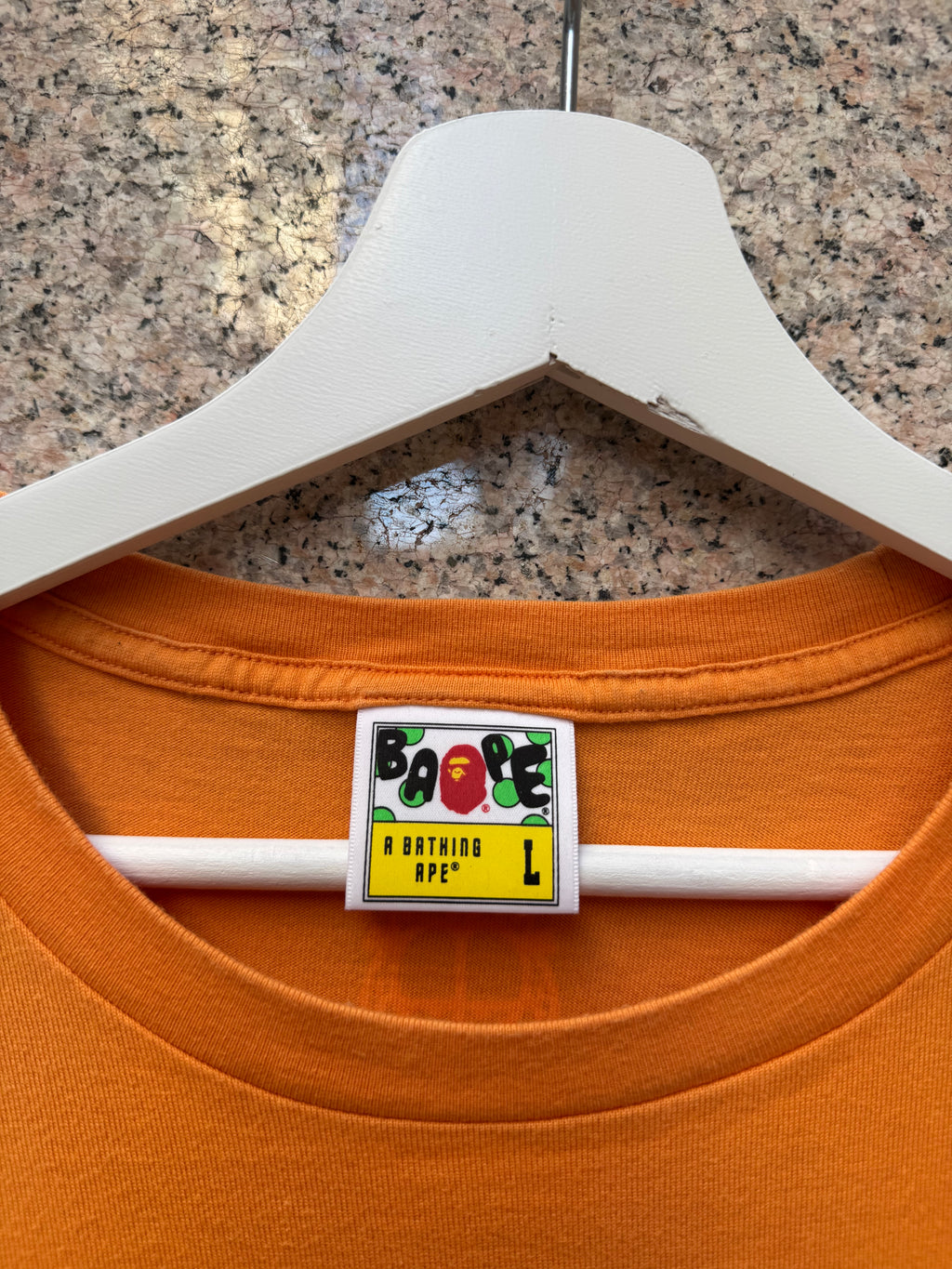 A Bathing Ape Bape X Garfield Orange Tee - L (USED)
