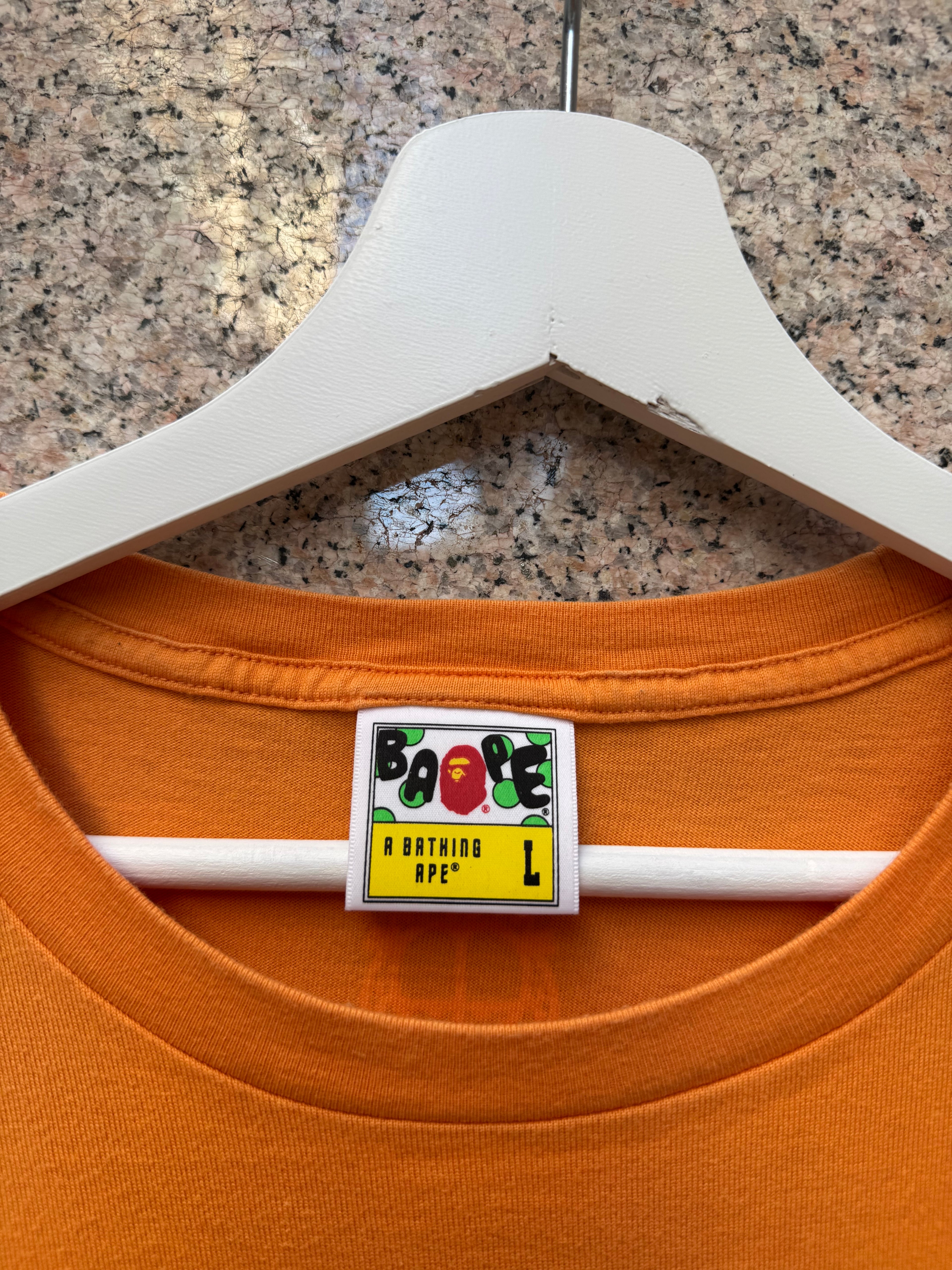 A Bathing Ape Bape X Garfield Orange Tee - L (USED)