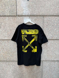 Off-White Virgil Abloh Black/Yellow Brushstroke Tee - XXL (USED)