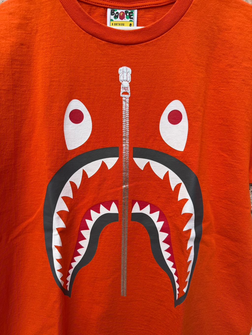 A Bathing Ape Bape Shark Tee Orange - S (USED)
