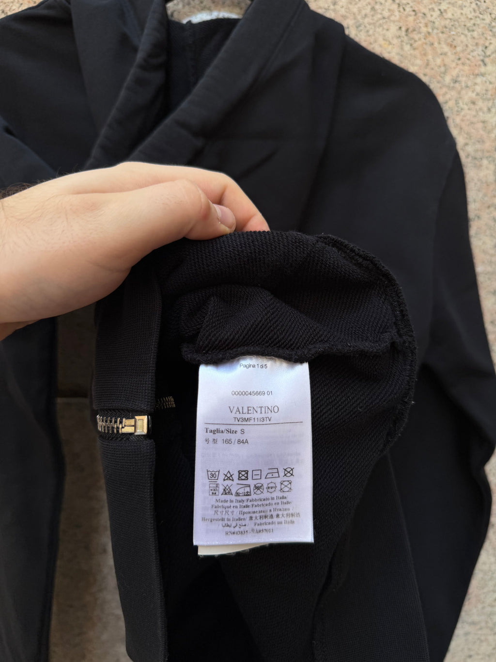 Valentino Zip Black Hoodie - S (USED)