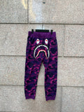 A Bathing Ape Bape Camo Shark Sweatpants Purple - S (USED)