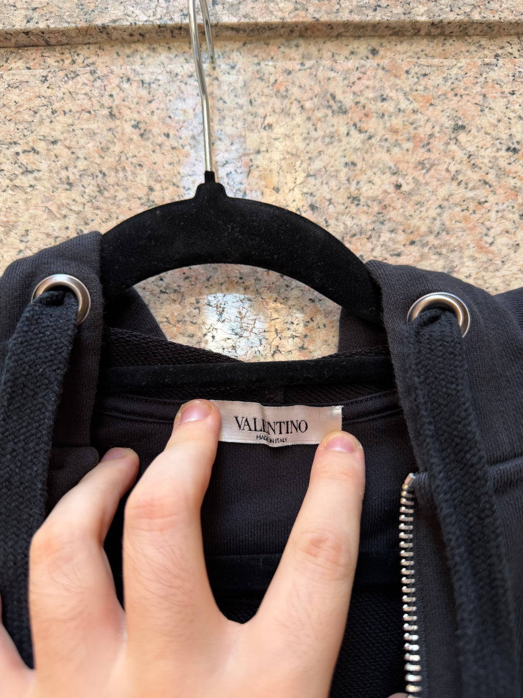 Valentino Zip Black Hoodie - S (USED)