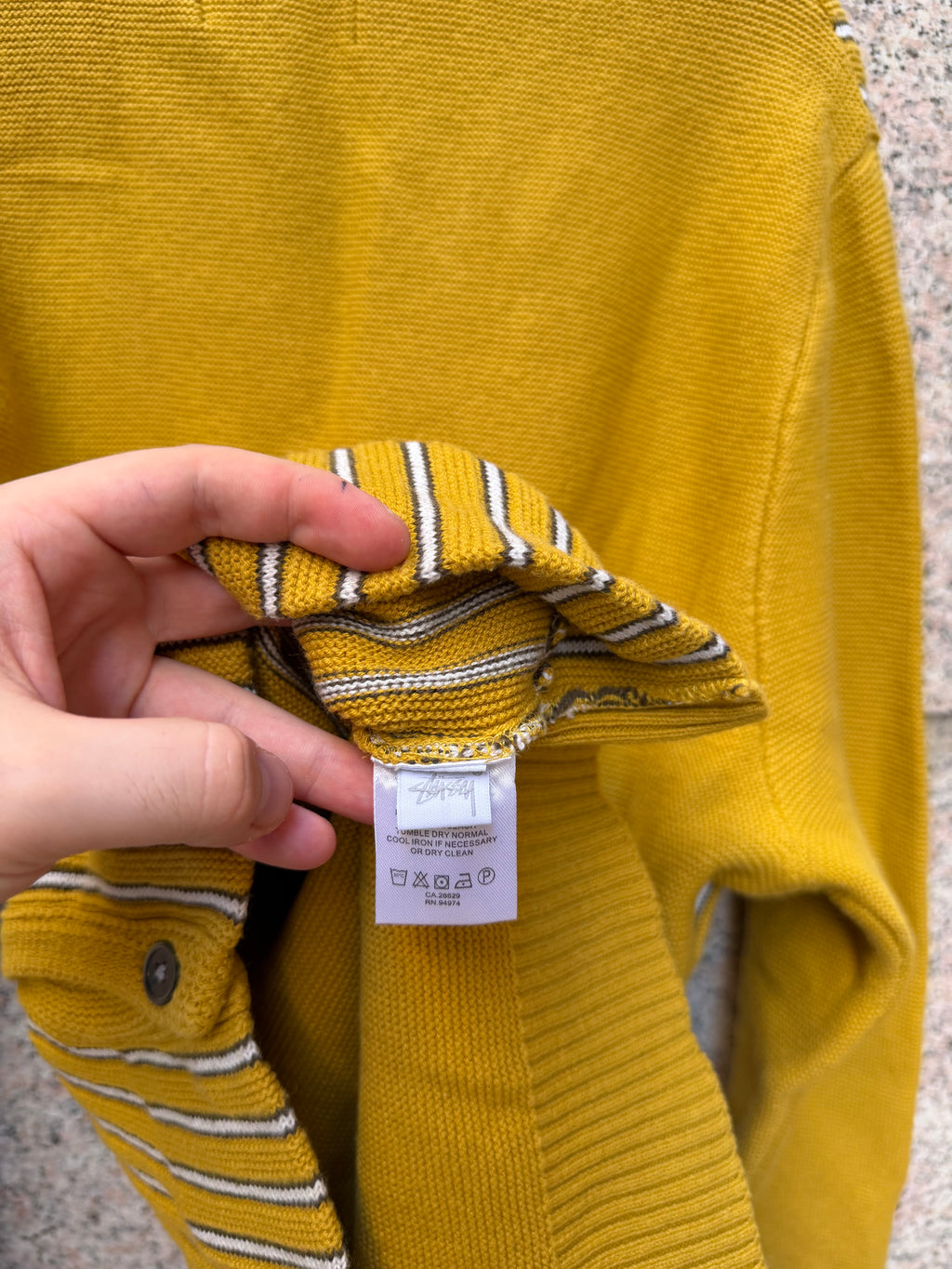 Stussy Cardigan Yellow Ochre - L (USED)
