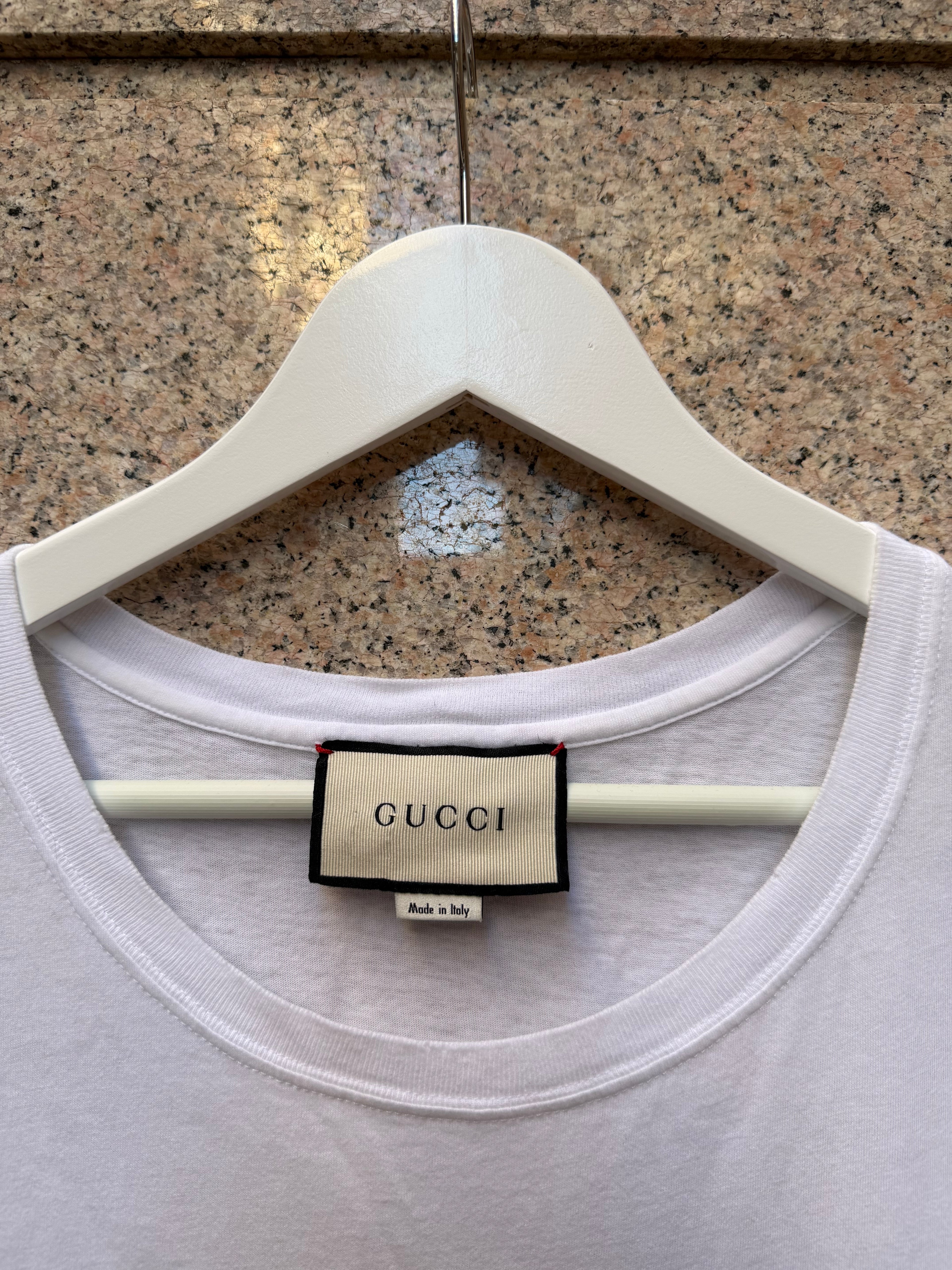 Gucci Tee Logo Washed Print White - XS (USED)