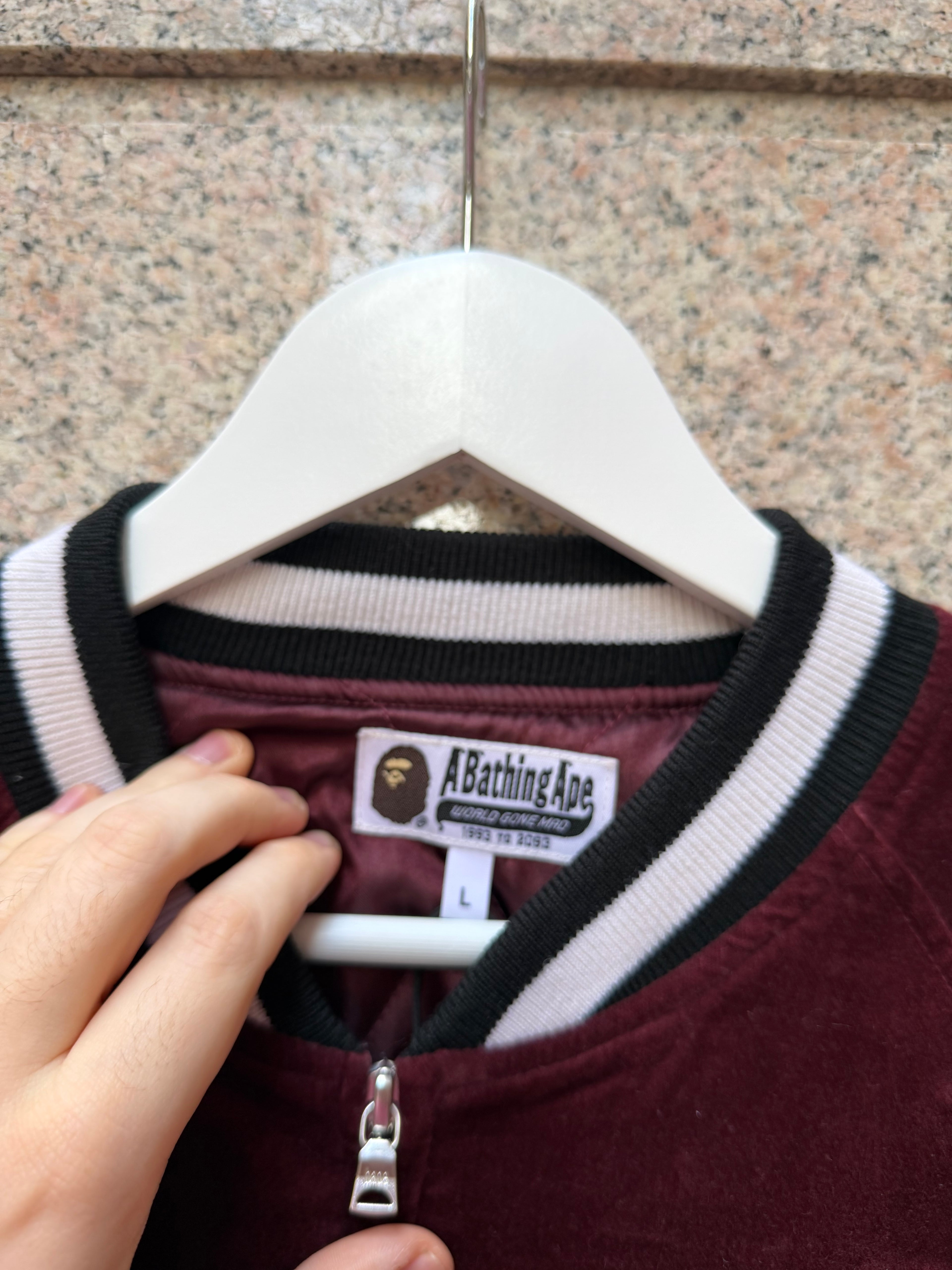 A Bathing Ape Bape Varsity Bomber Jacket - L (USED)