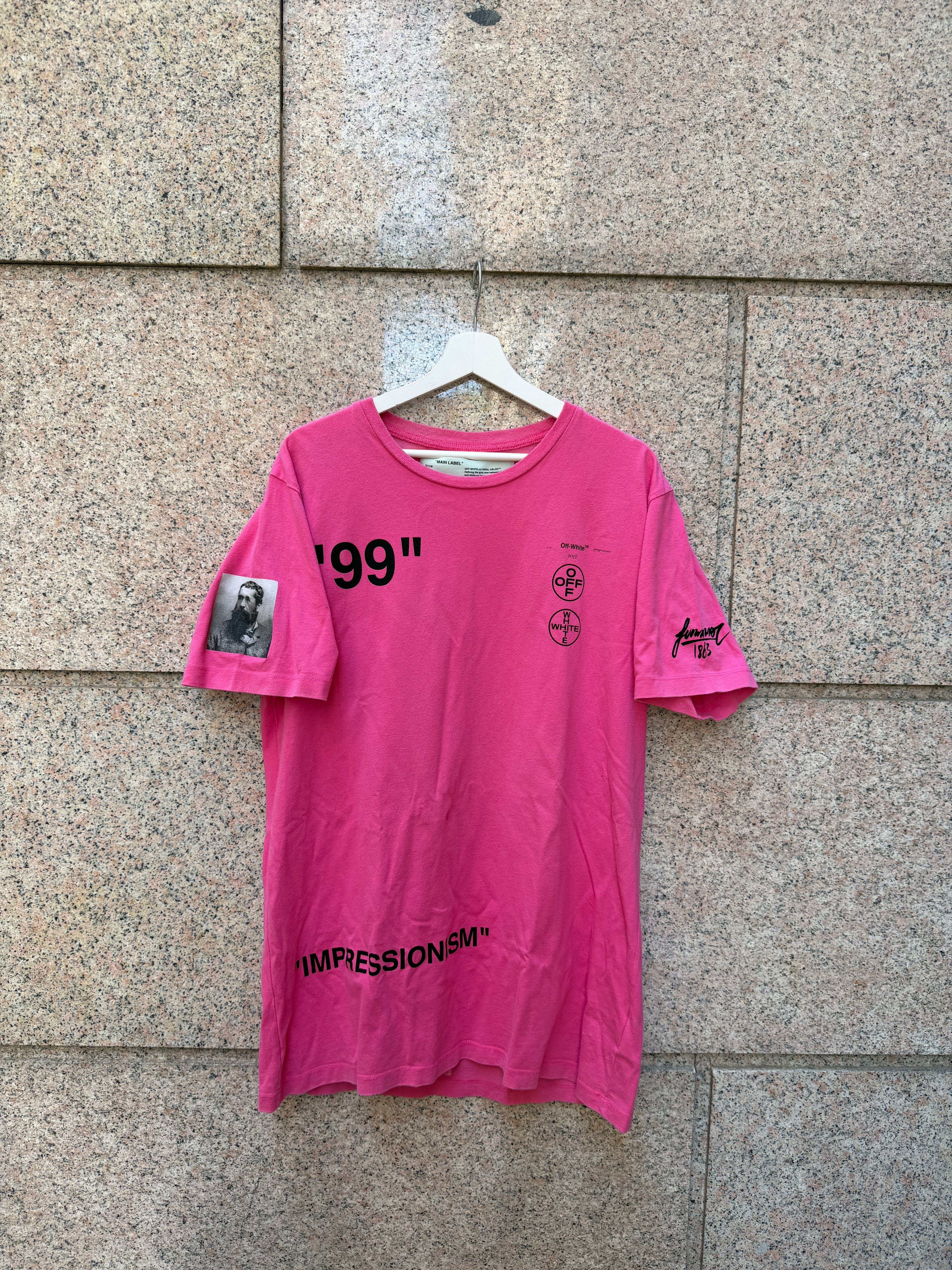 Off-White Impressionism Tee Pink FW18 - L (USED)