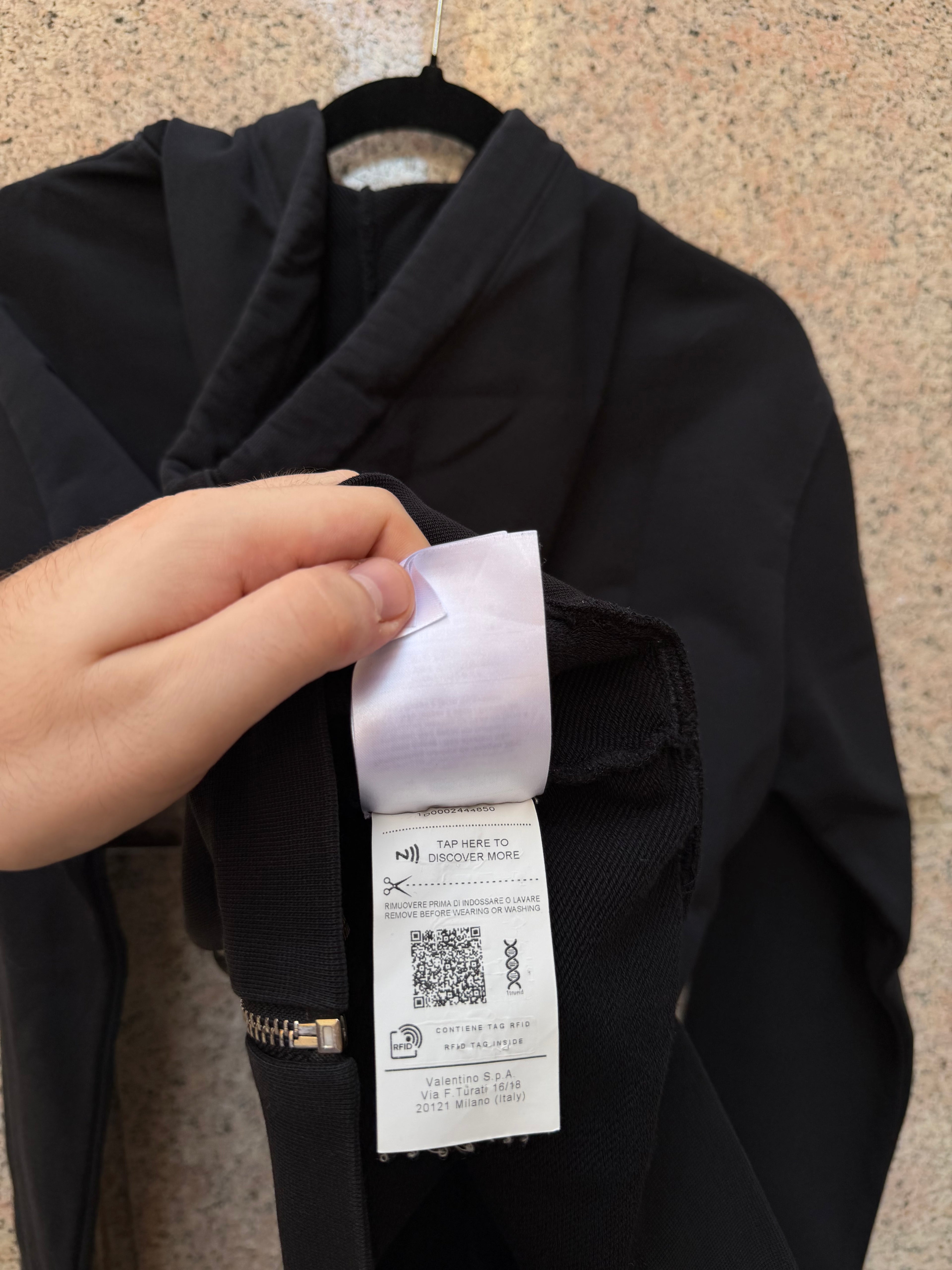 Valentino Zip Black Hoodie - S (USED)