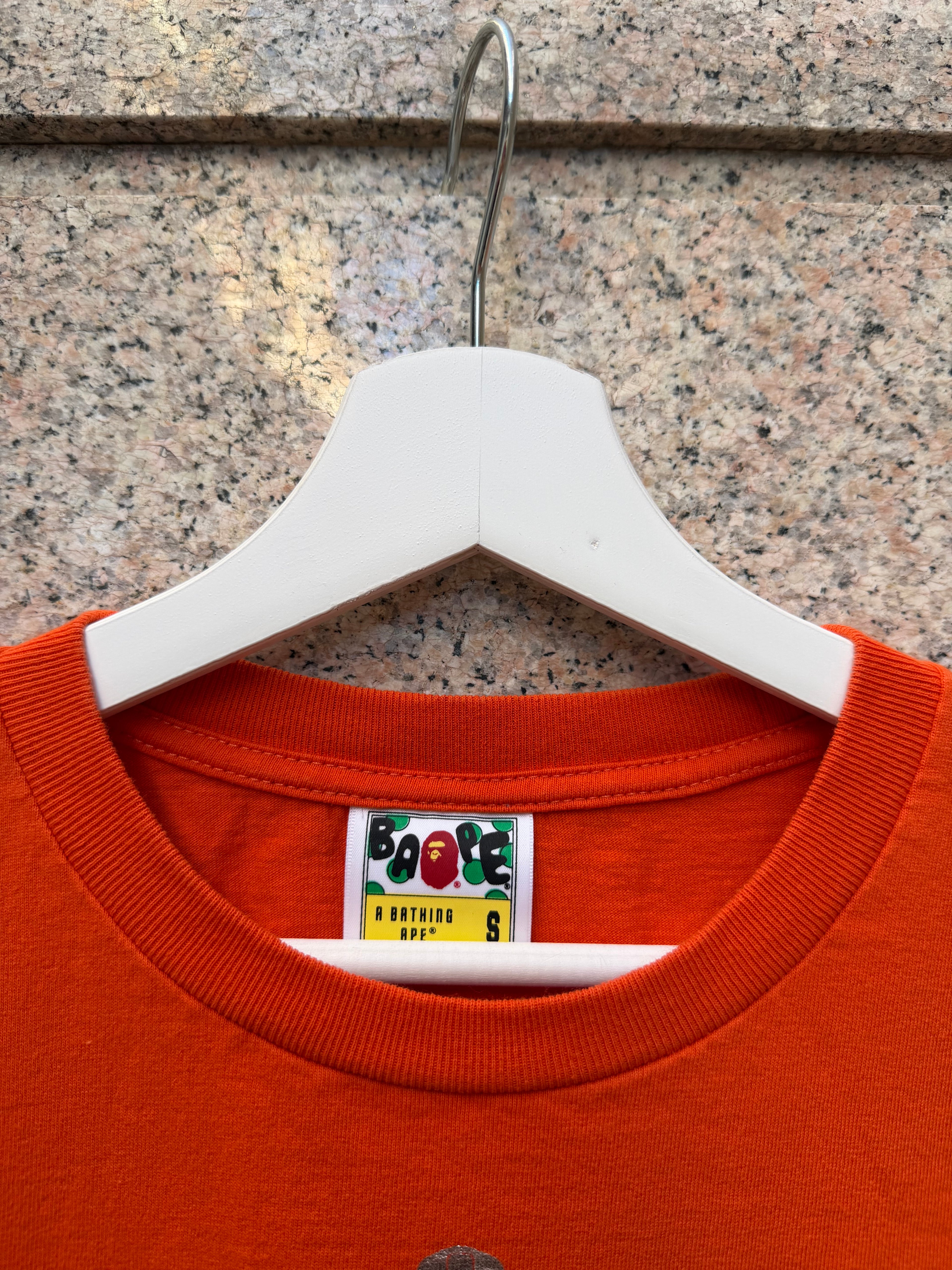 A Bathing Ape Bape Shark Tee Orange - S (USED)
