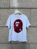 A Bathing Ape Bape Tee Big Head White Red - L (USED)