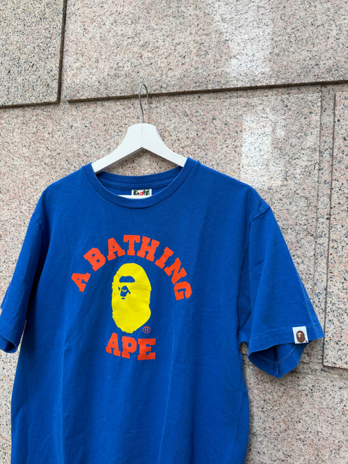 A Bathing Ape Bape Tee College Blue - L (USED)