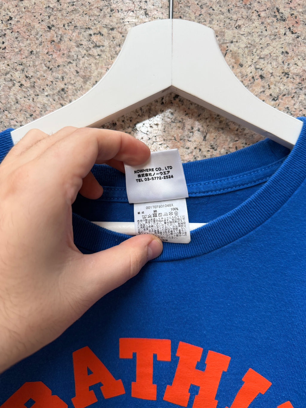 A Bathing Ape Bape Tee College Blue - L (USED)