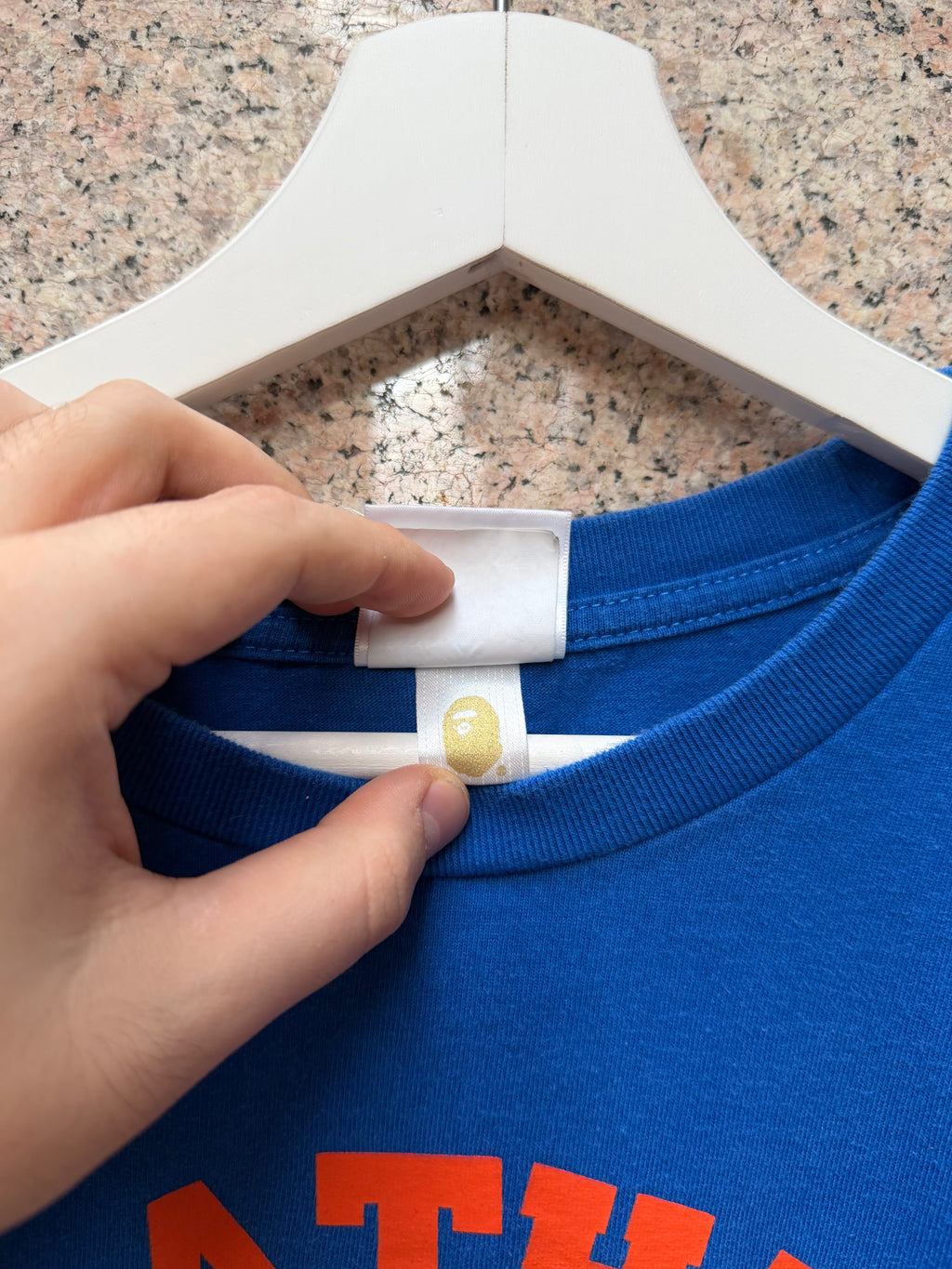 A Bathing Ape Bape Tee College Blue - L (USED)
