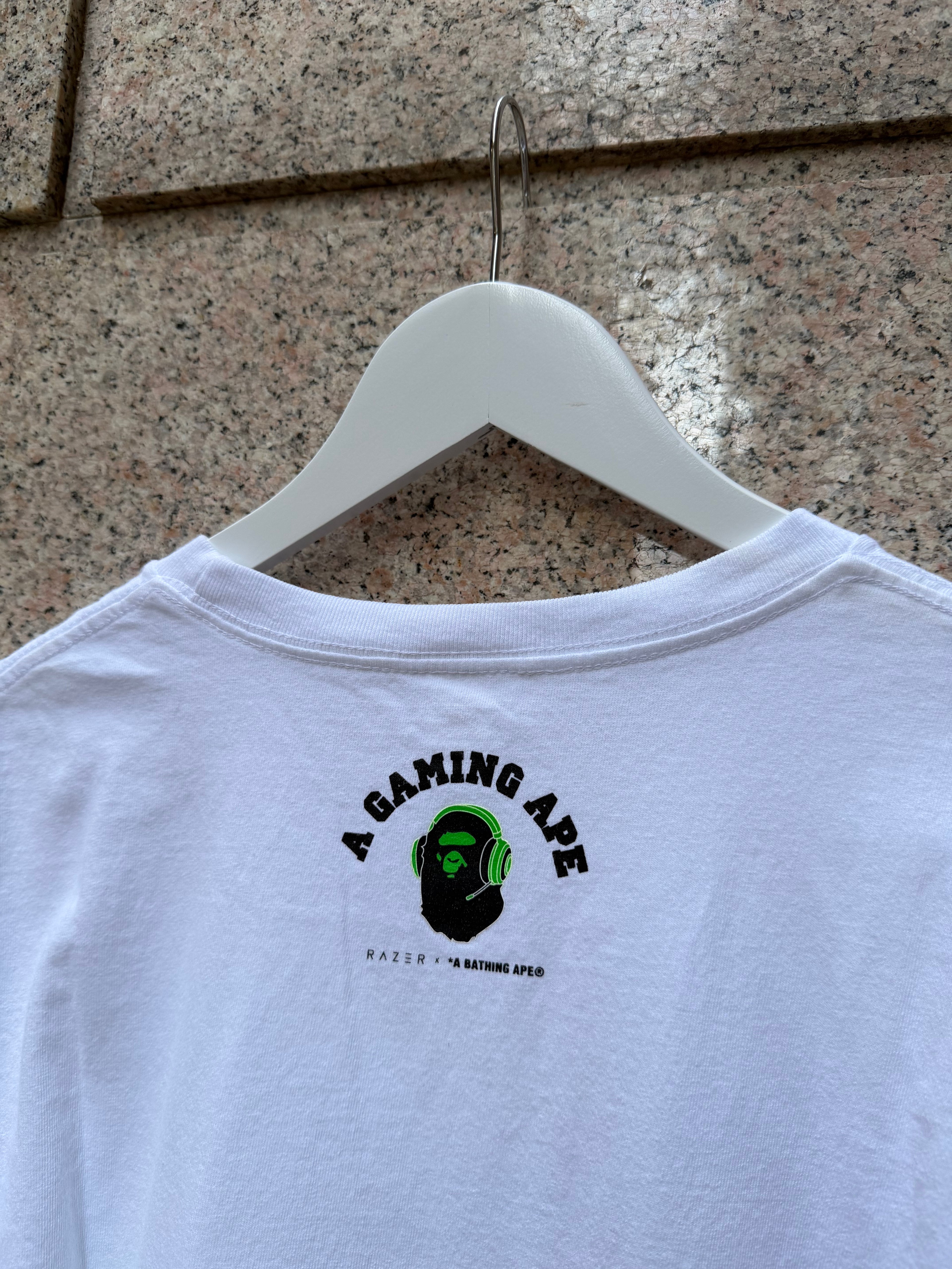 A Bathing Ape Bape Tee X Razer White Green - L (USED)