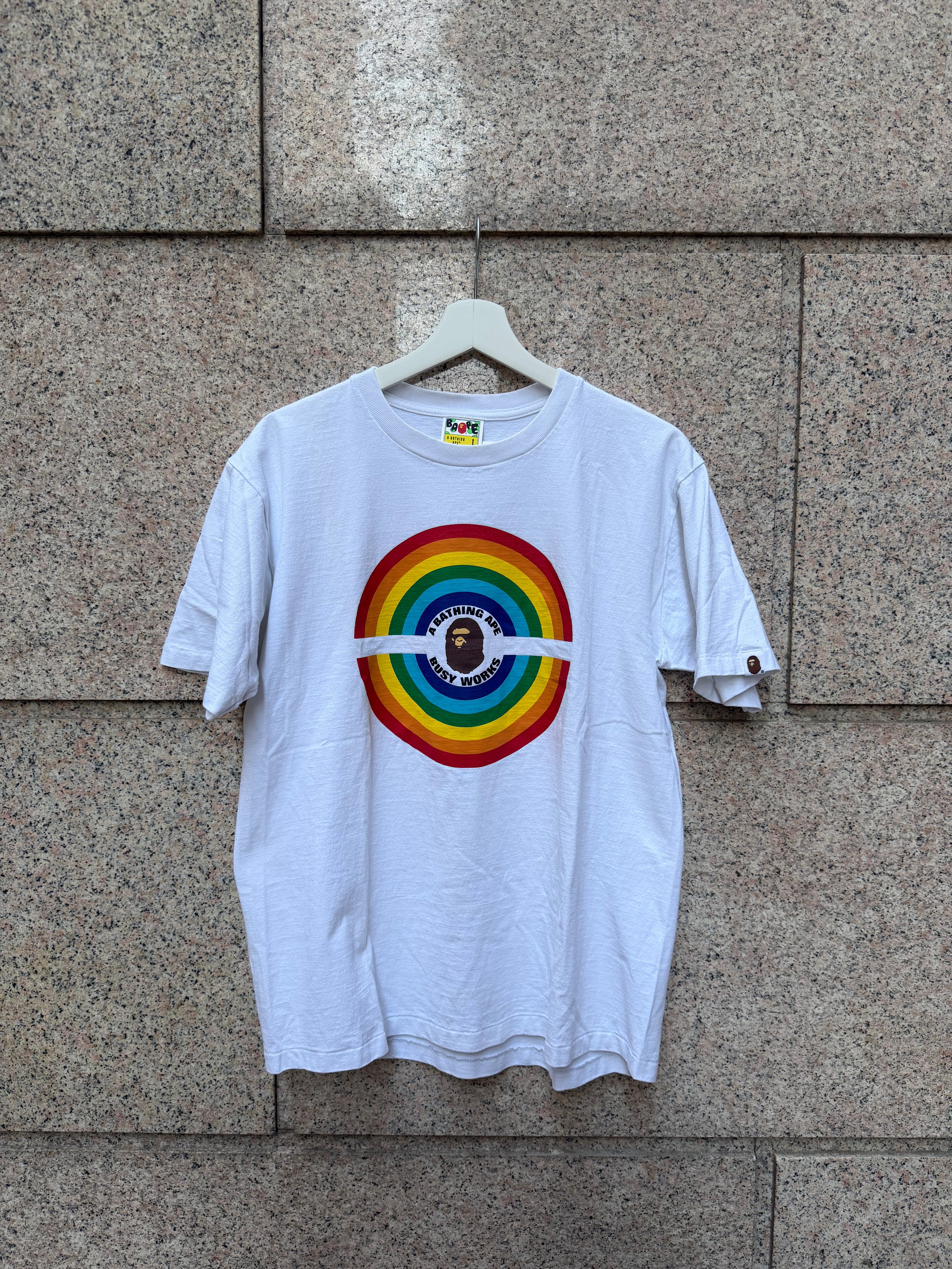 A Bathing Ape Bape Tee Multicolor White - L (USED)