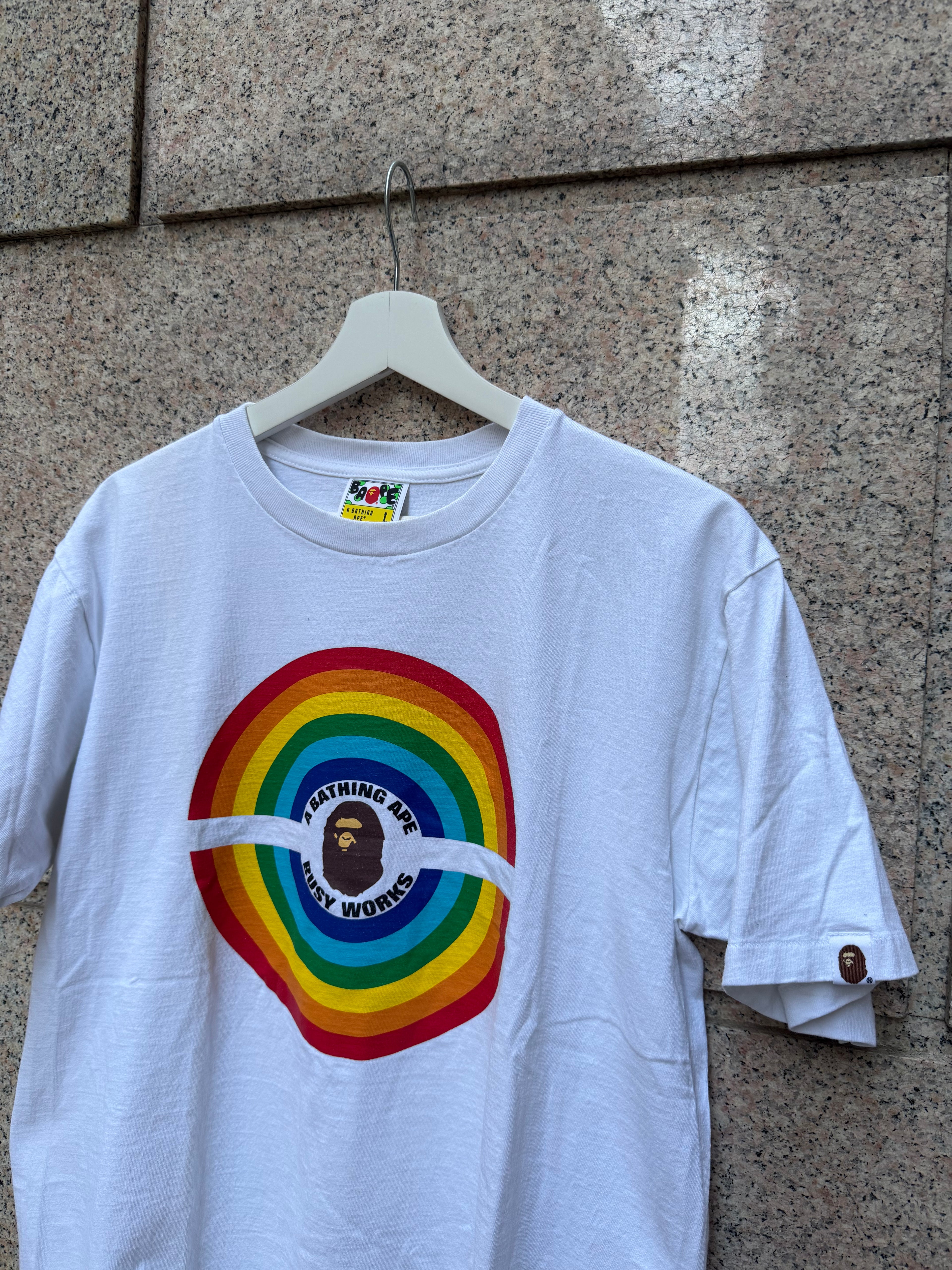 A Bathing Ape Bape Tee Multicolor White - L (USED)