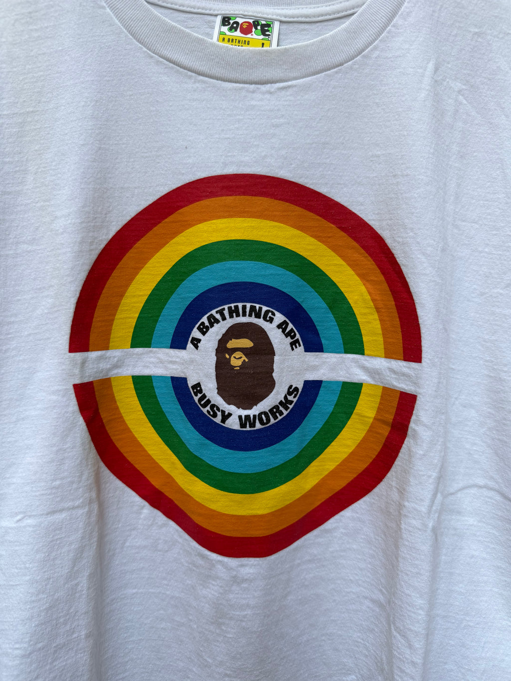 A Bathing Ape Bape Tee Multicolor White - L (USED)