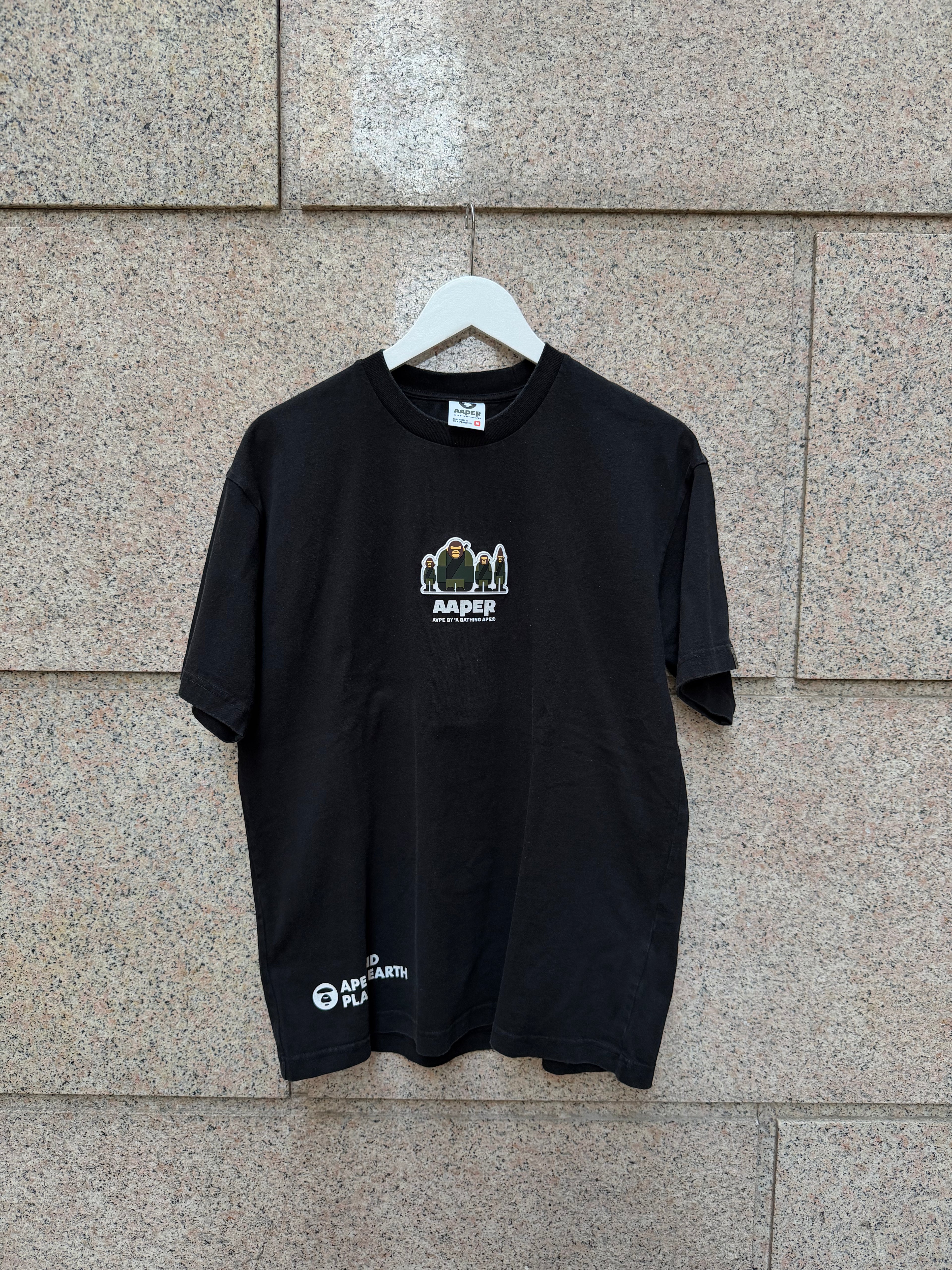 A Bathing Ape Bape Aaper Tee Black - M (USED)