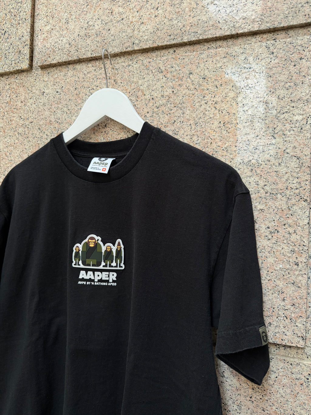 A Bathing Ape Bape Aaper Tee Black - M (USED)